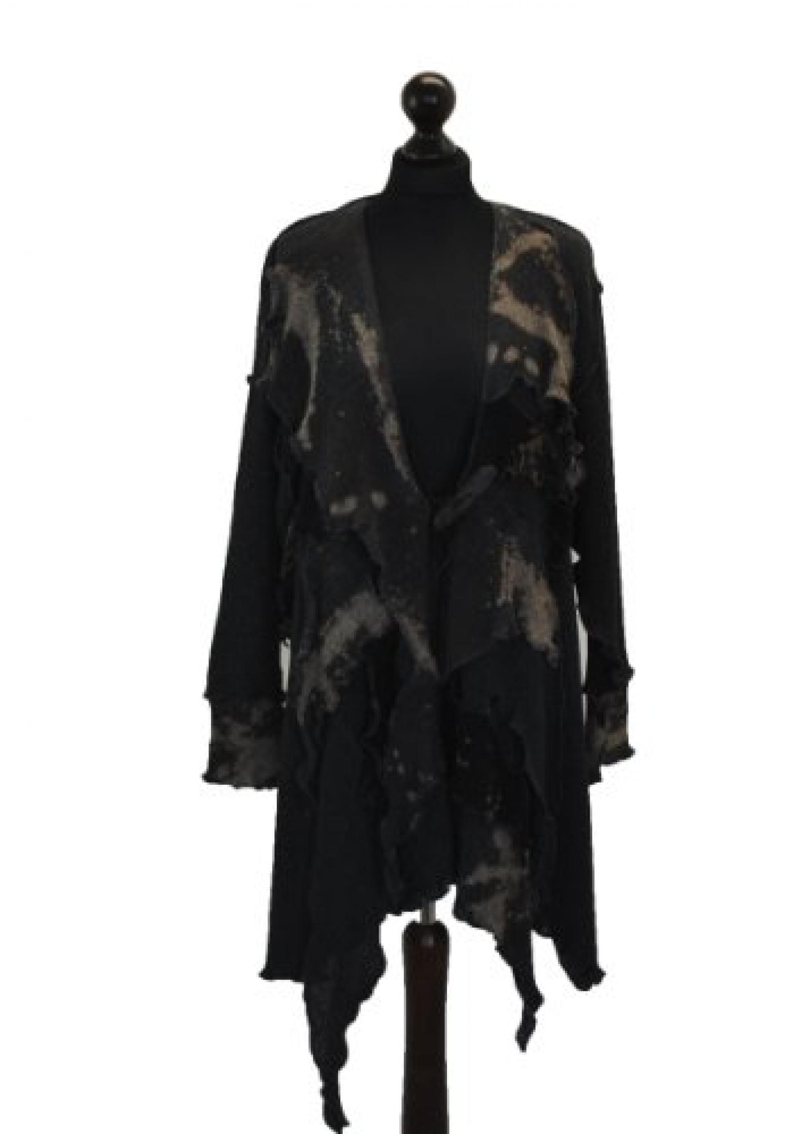 MEG THOMAS Lange ausgefallene Jacke Grau gemustert MEG THOMAS Lange ausgefallene Jacke Grau gemustert