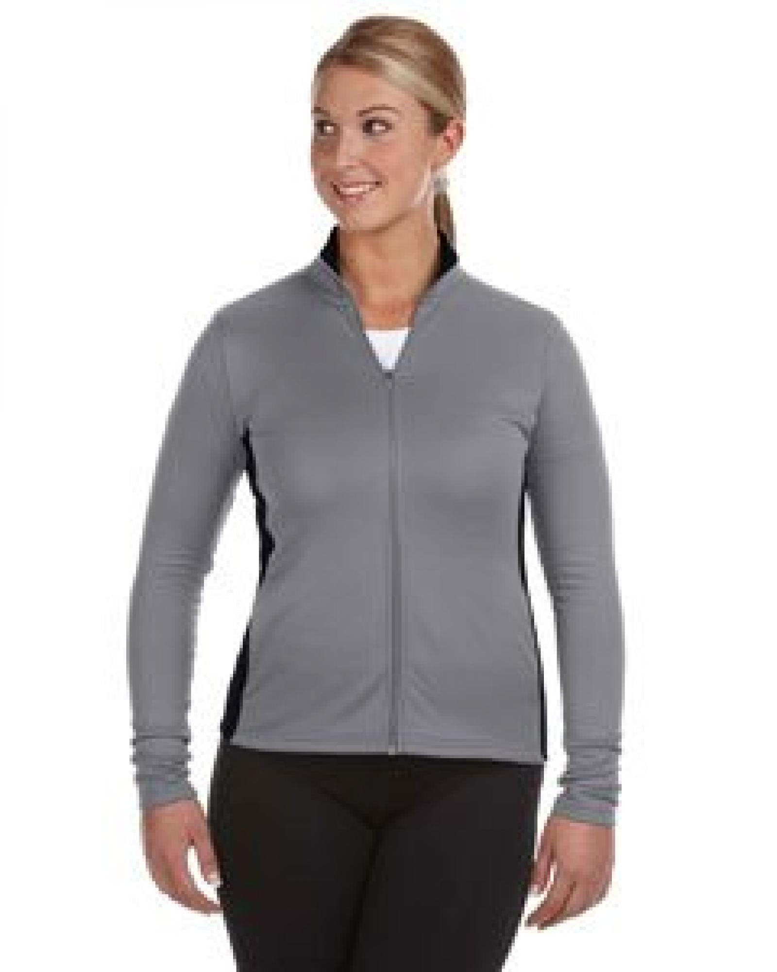Ladies 5.4 oz. Performance Colorblock Full-Zip Jacket ATH ROYAL/BLACK - L 