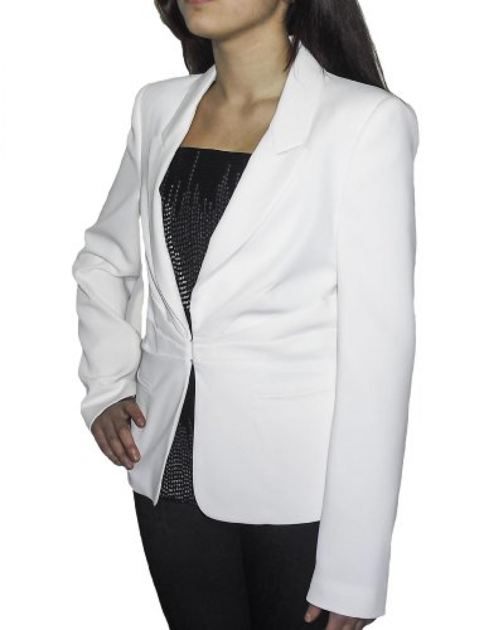 Wei§e Jacke für Frauen in Italien hergestellt Wei§e Jacke für Frauen in Italien hergestellt