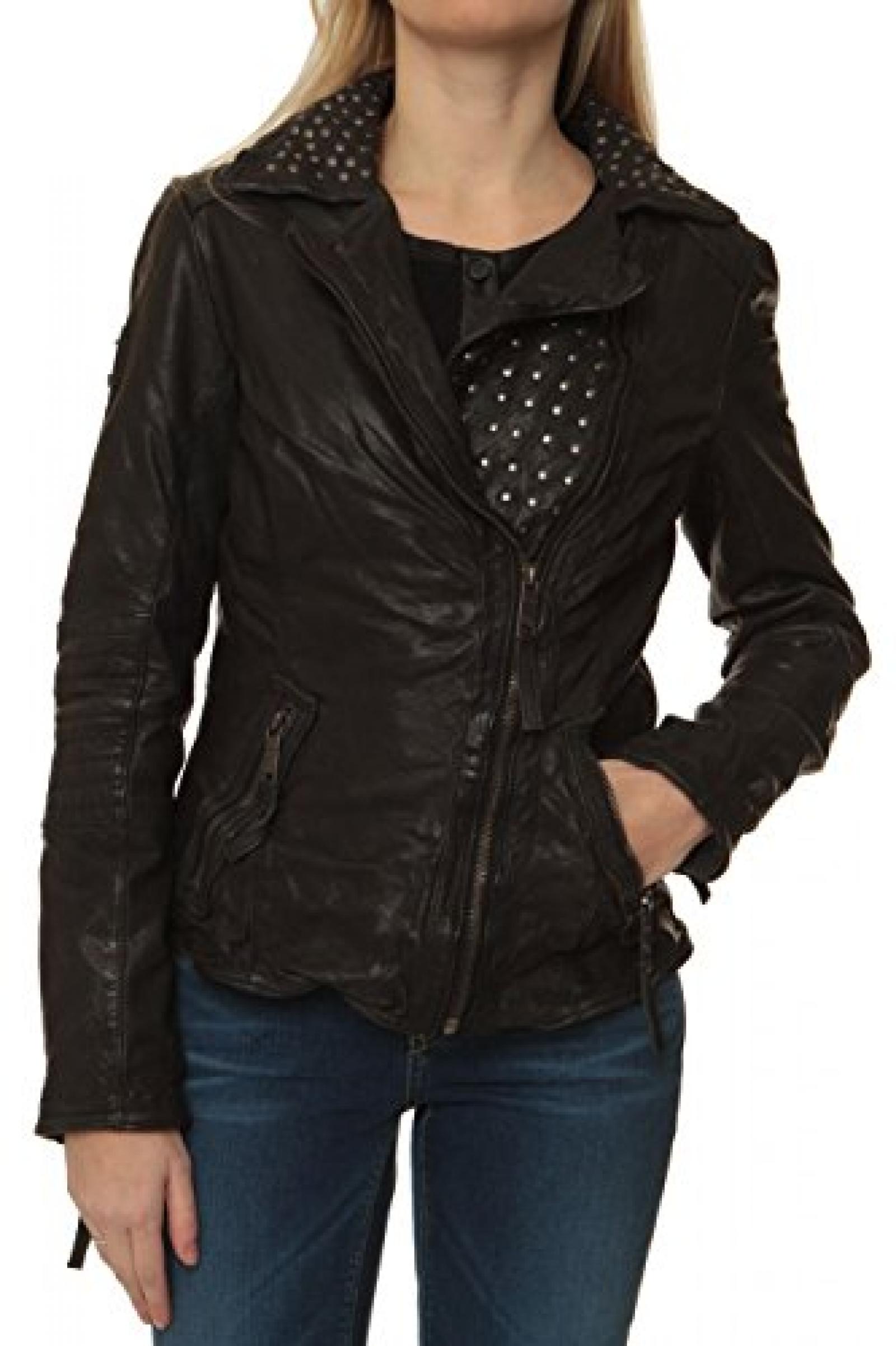 Maze Damen Jacke Lederjacke , Farbe: Schwarz 