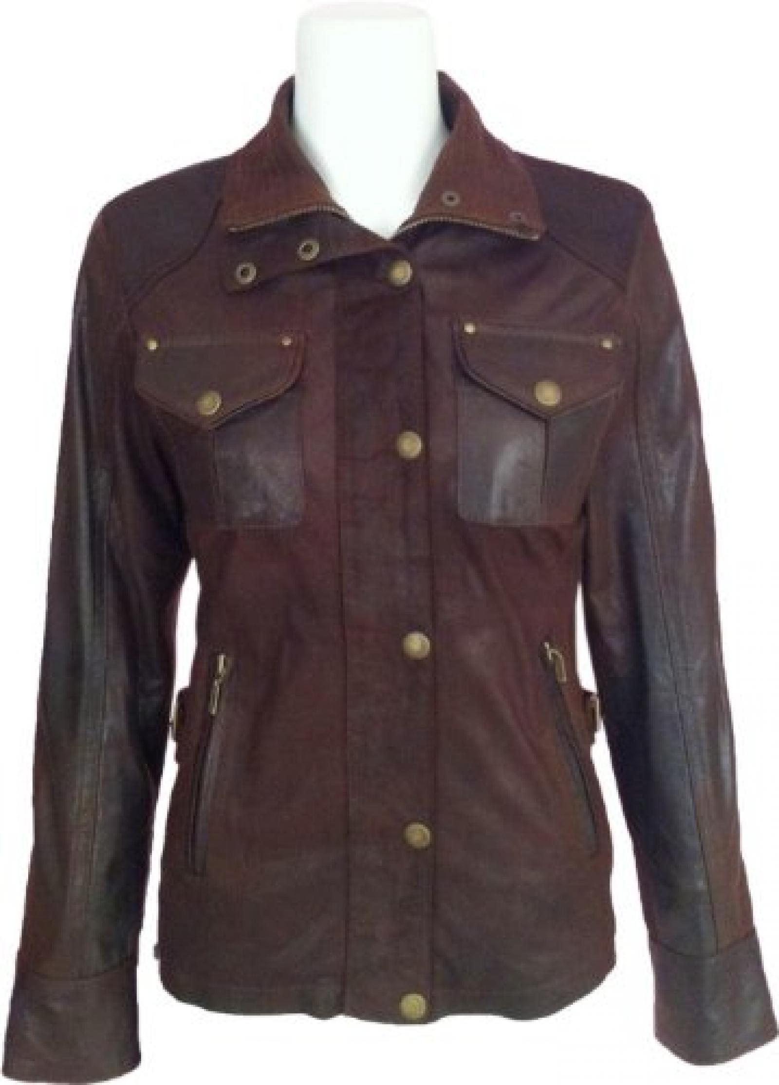 UNICORN Frauen Echt Leder Jacke Abwaschen Braun #F3 UNICORN Frauen Echt Leder Jacke Abwaschen Braun #F3