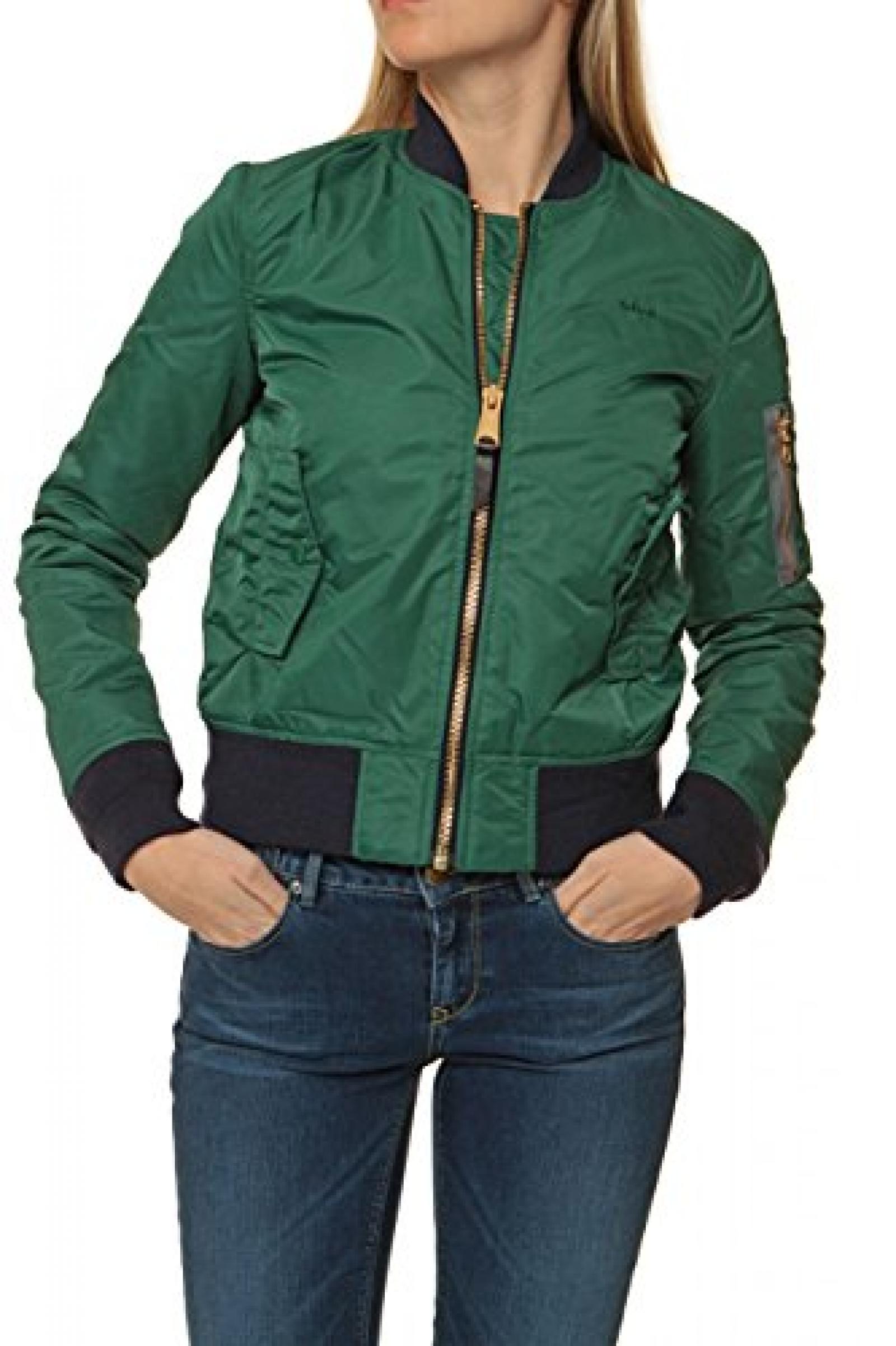 Schott Damen Jacke Blouson-Jacke , Farbe: Gruen Schott Damen Jacke Blouson-Jacke , Farbe: Gruen