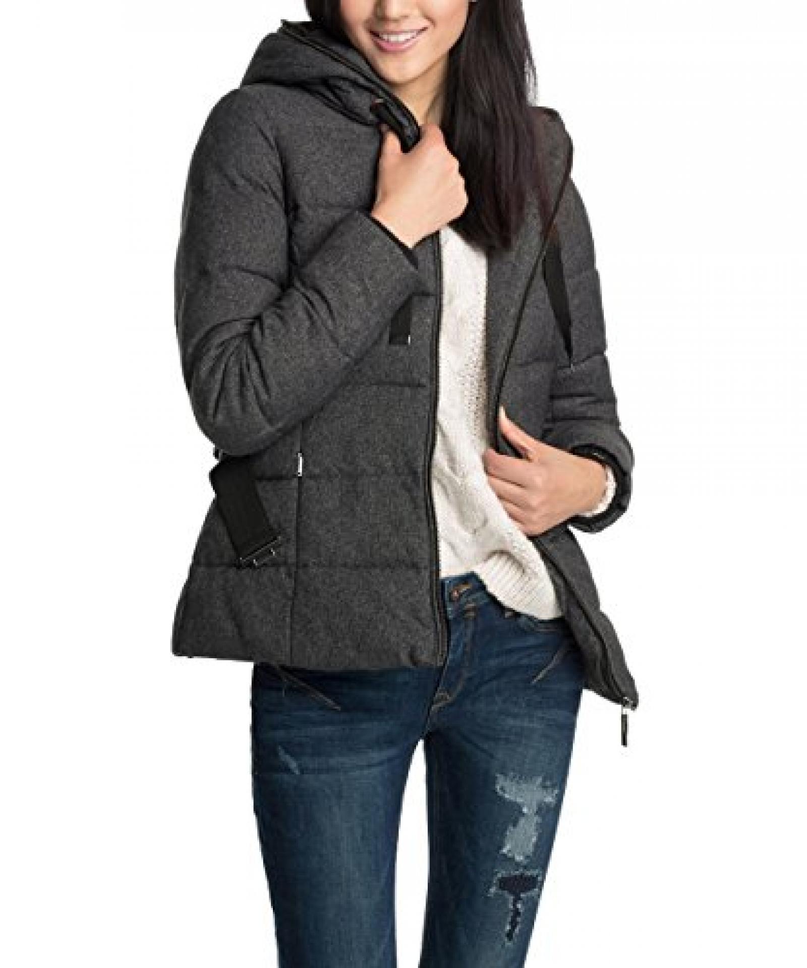 ESPRIT Damen Daunenjacke sportiv mit Tailleng&uuml;rtel 
