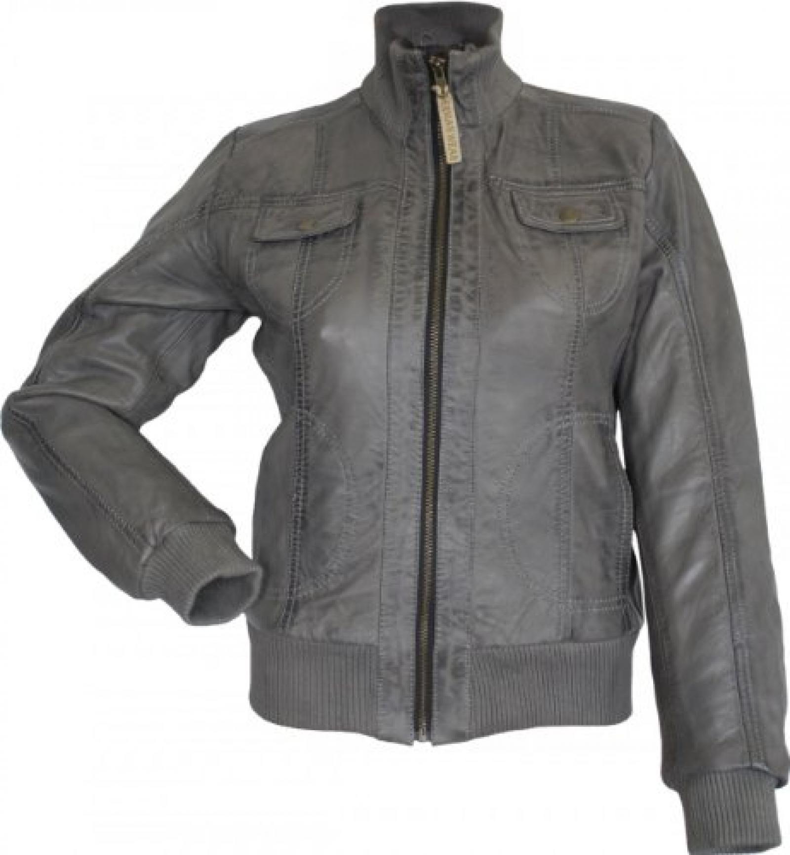 Damen Lederjacke Trend Fashion echtleder Jacke aus Lamm Nappa Leder grau Damen Lederjacke Trend Fashion echtleder Jacke aus Lamm Nappa Leder grau
