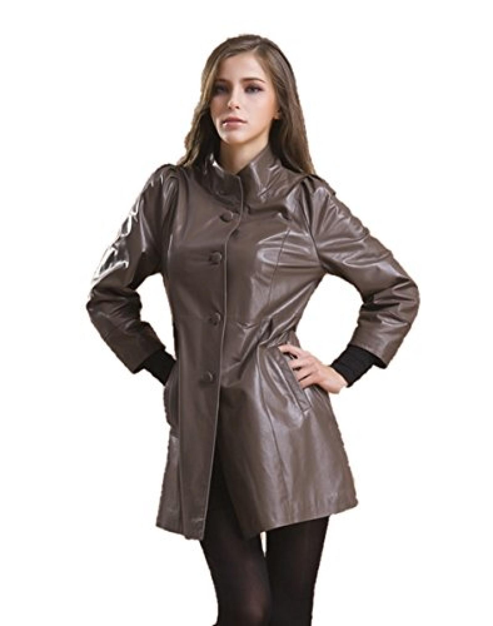 Valin Neue Slim Lady Schafspelz, echtem Leder Deman Jacken & M&auml;ntel, Staub M&auml;ntel ,Grau 