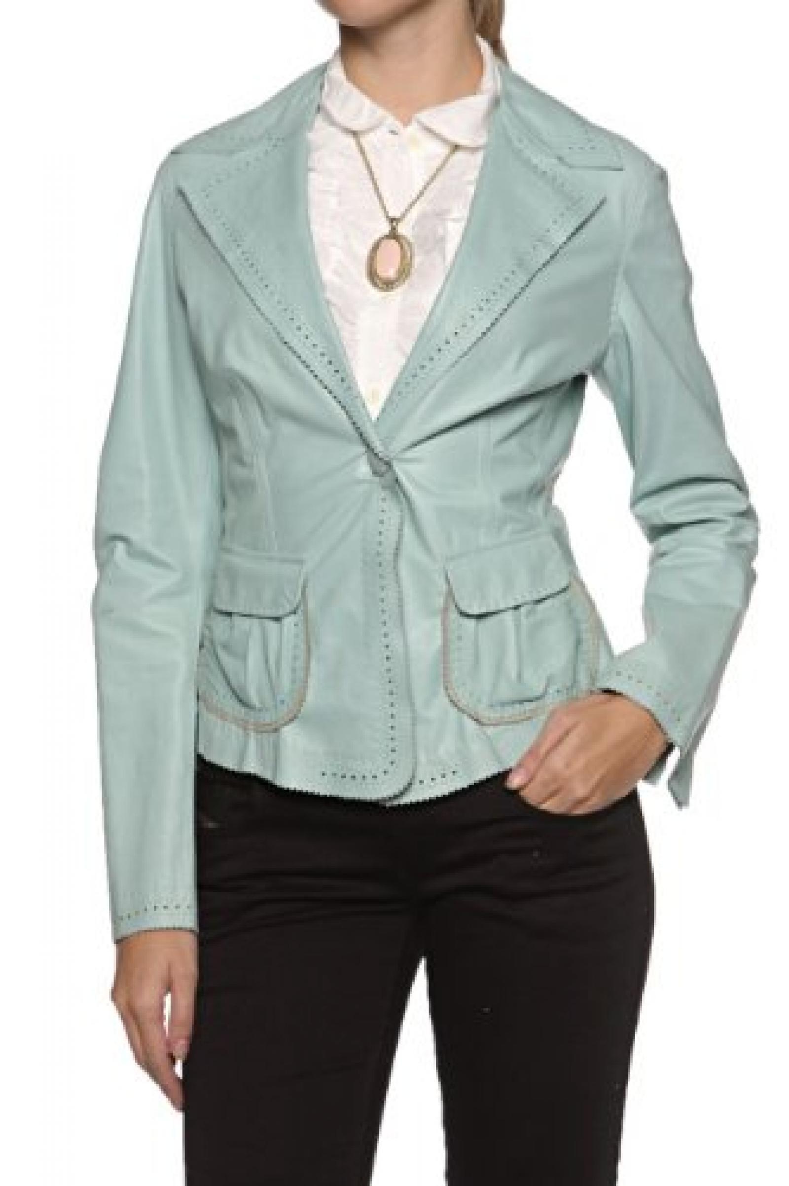 Cristiano di Thiene Lederjacke JUANNA, Farbe: Tuerkis Cristiano di Thiene Lederjacke JUANNA, Farbe: Tuerkis