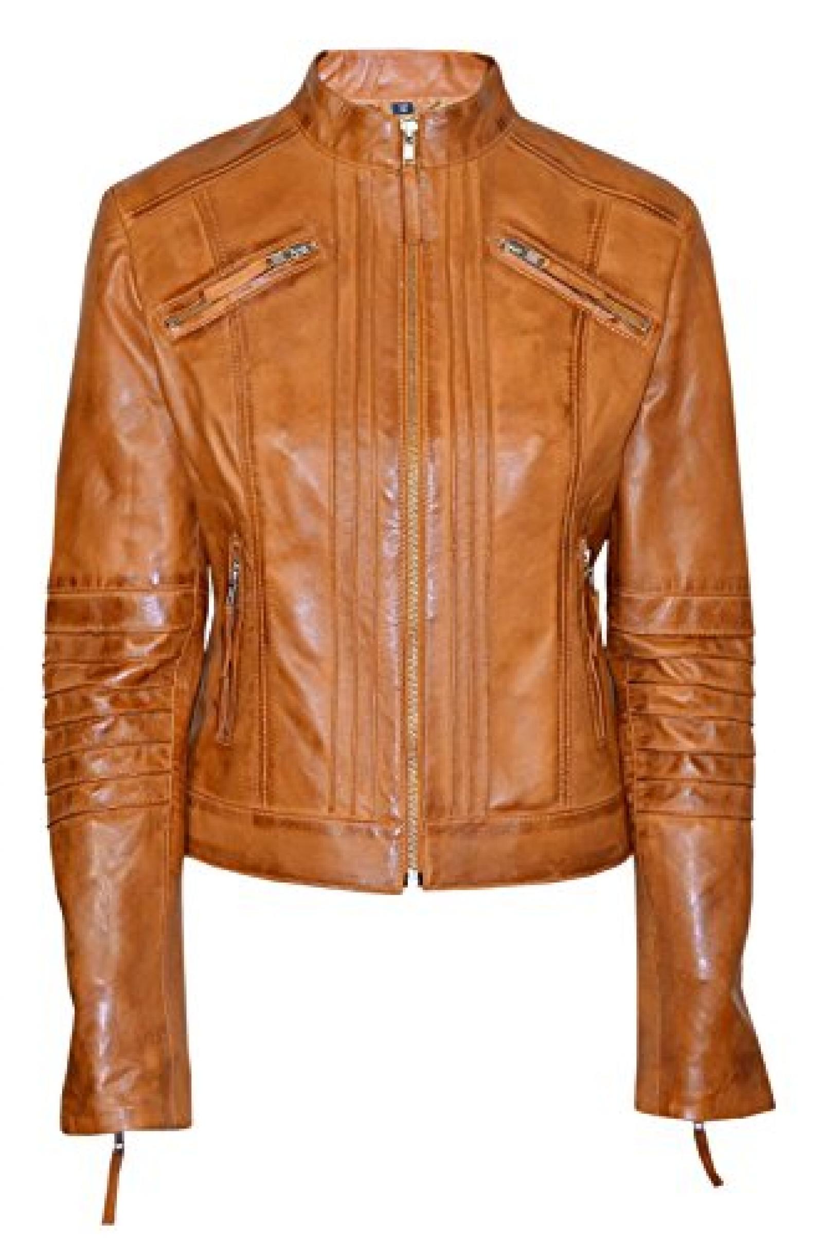 Neue Damen Modell F138 Tan Fashion Classic Biker Stil aus weichem Leder Rock- Jacke Neue Damen Modell F138 Tan Fashion Classic Biker Stil aus weichem Leder Rock- Jacke