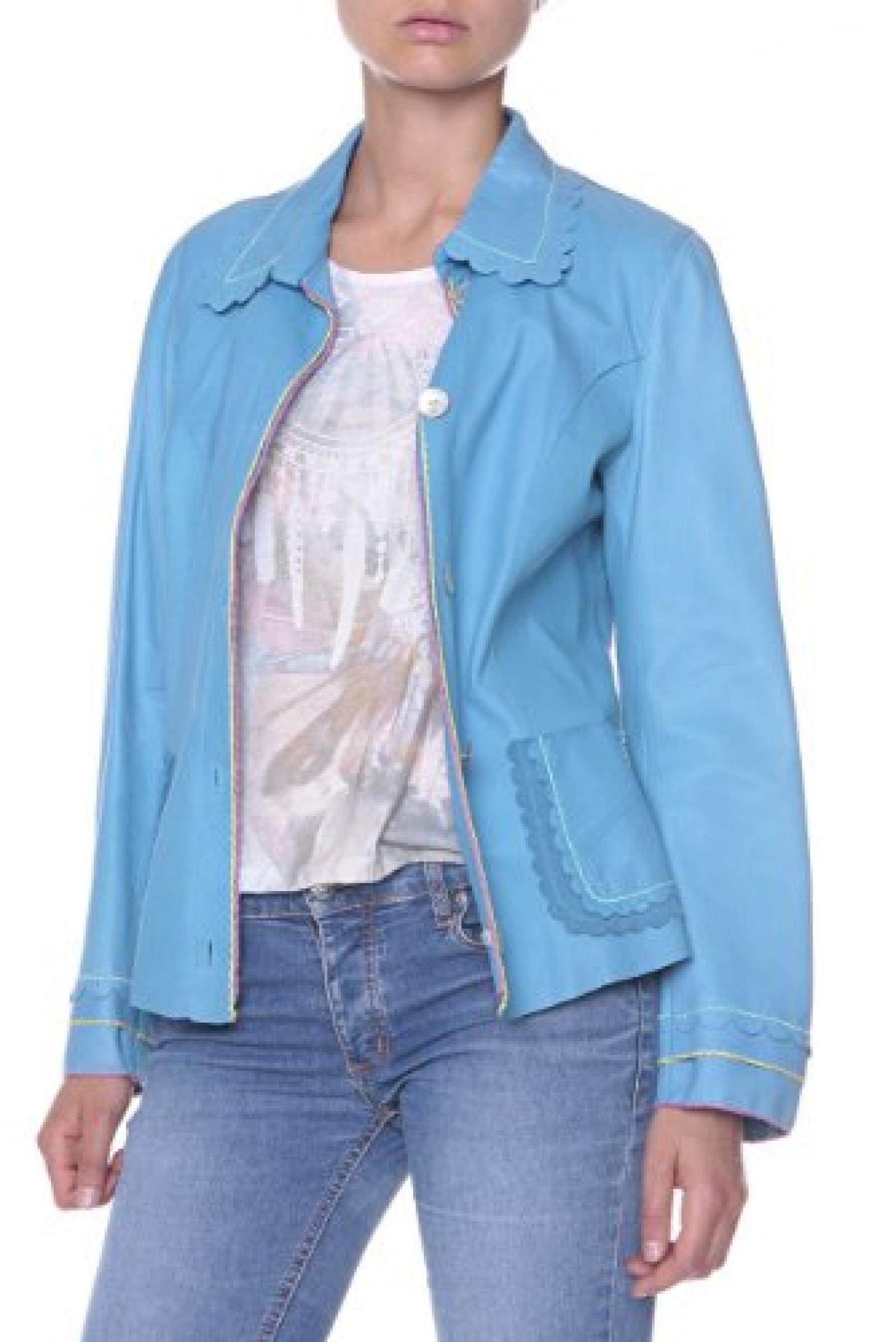 Cristiano di Thiene Lederjacke , Farbe: Hellblau Cristiano di Thiene Lederjacke , Farbe: Hellblau