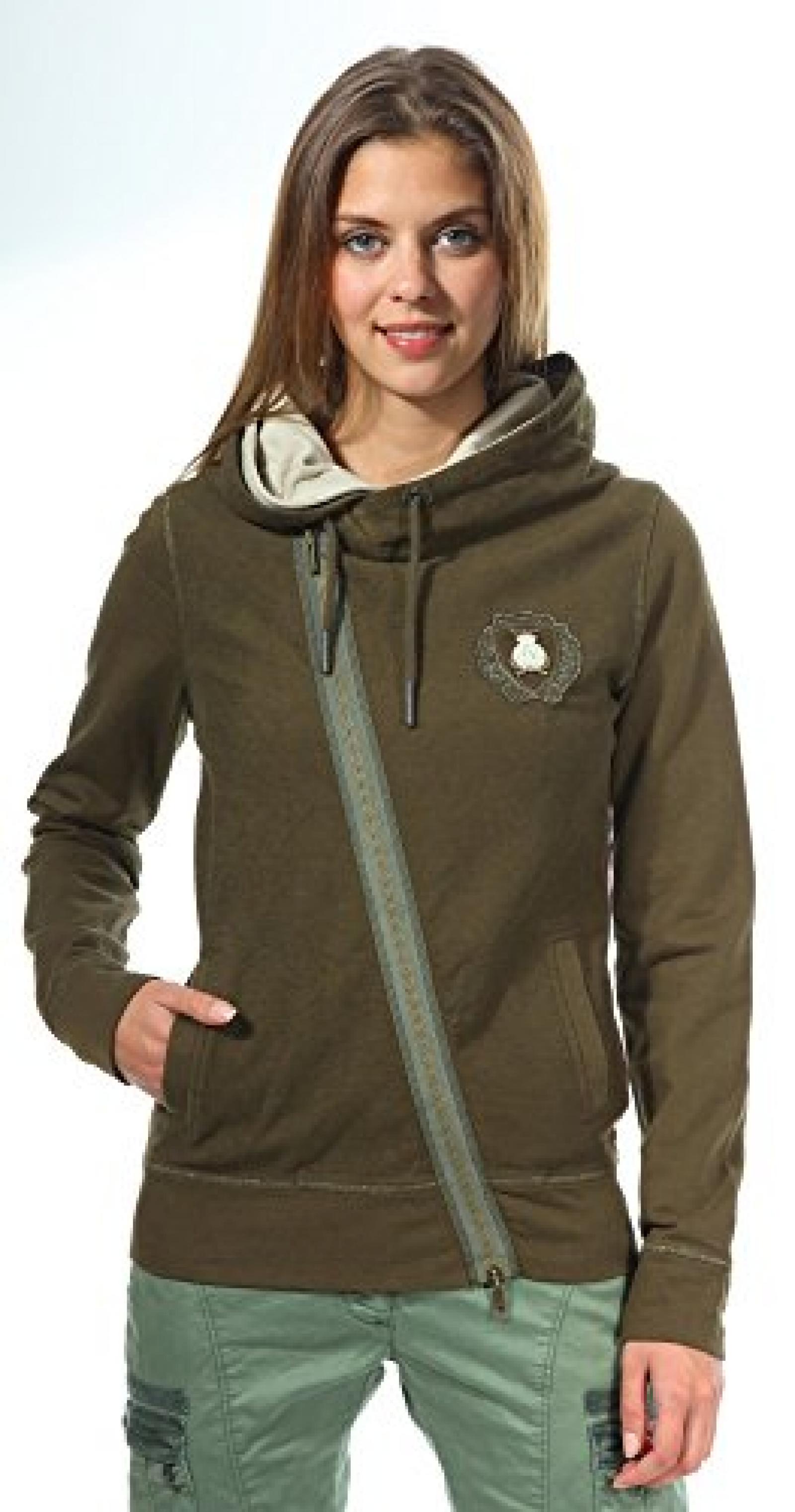 Aeronautica Militare Damen Sweatjacke Khaki FE764DF172-07111 Aeronautica Militare Damen Sweatjacke Khaki FE764DF172-07111