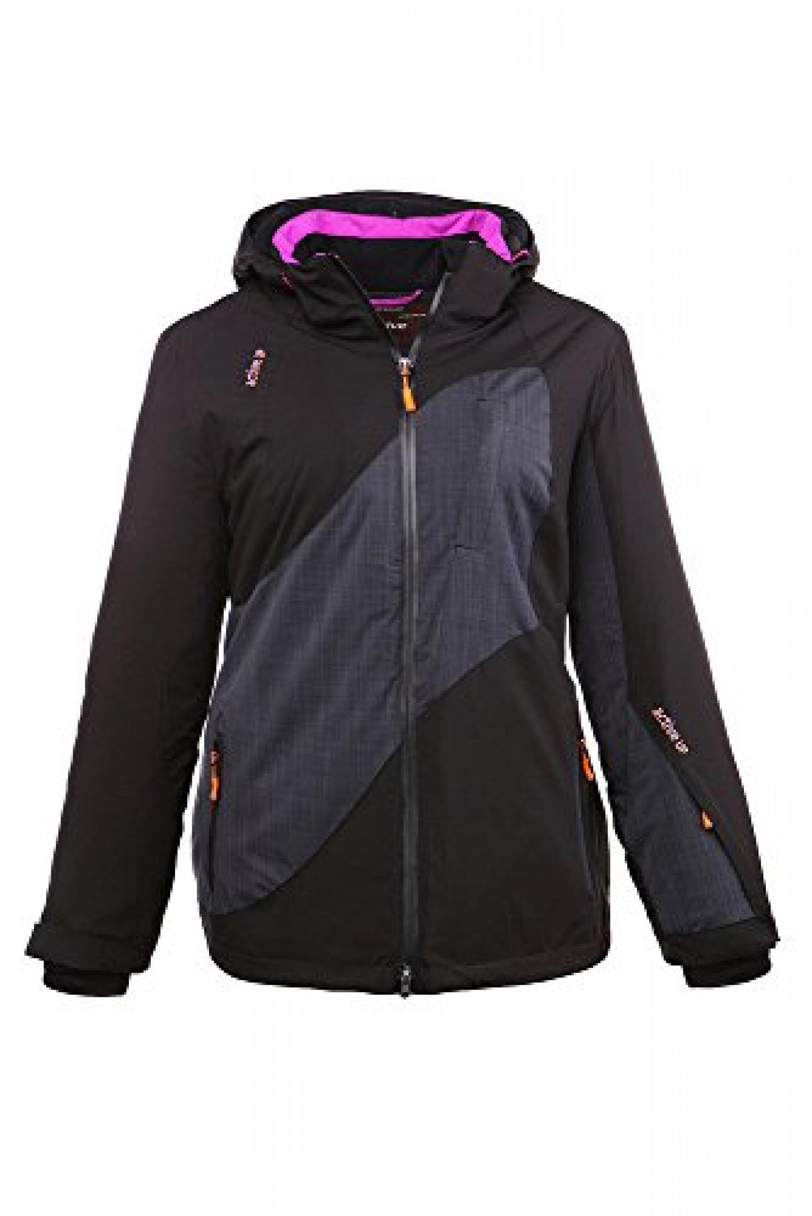Ulla Popken Damen Skijacke mit abnehmbarer Kapuze und Skipasstasche, 694848 Ulla Popken Damen Skijacke mit abnehmbarer Kapuze und Skipasstasche, 694848