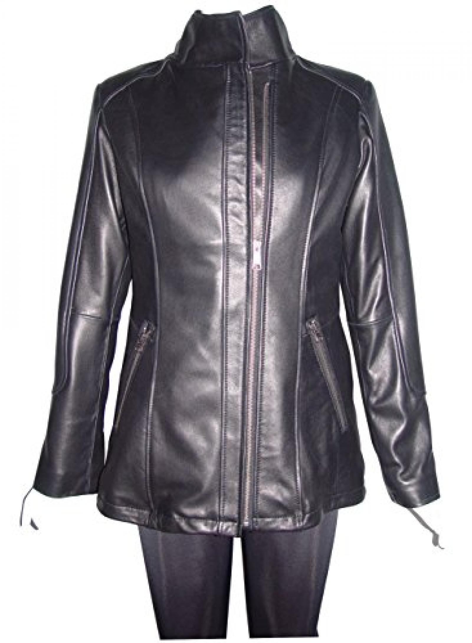 Nettailor Women 4197 Soft Leather Casual Moto Jacket Zip Front Zipped Pocket 