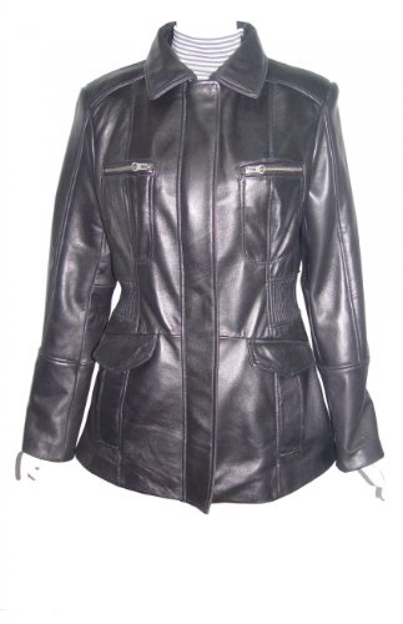 Nettailor Women PLUS SIZE 4203 Leather Casual Jacket Placket Front Chest Pocket 