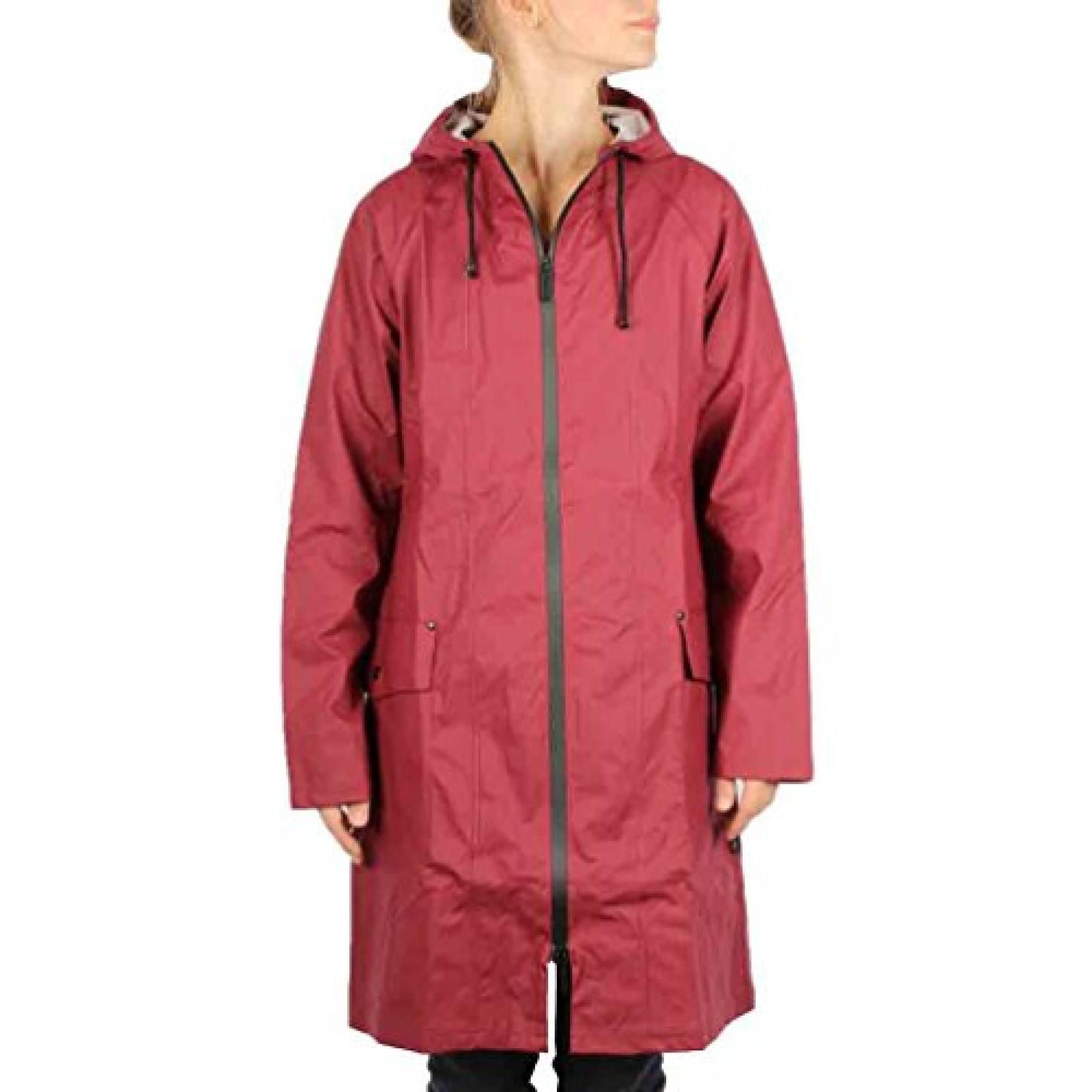RAINS FRAUEN LANGE REGENJACKE ROT SCHWARZ RAINS FRAUEN LANGE REGENJACKE ROT SCHWARZ