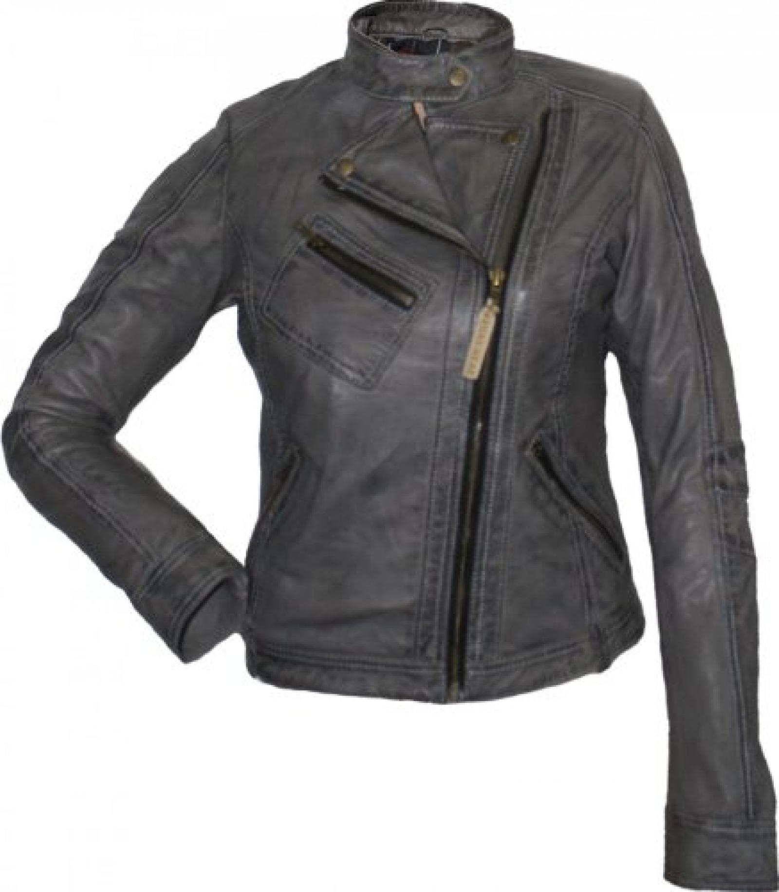 Damen Lederjacke Trend Fashion echtleder Jacke aus Lamm Nappa Leder Grau Damen Lederjacke Trend Fashion echtleder Jacke aus Lamm Nappa Leder Grau