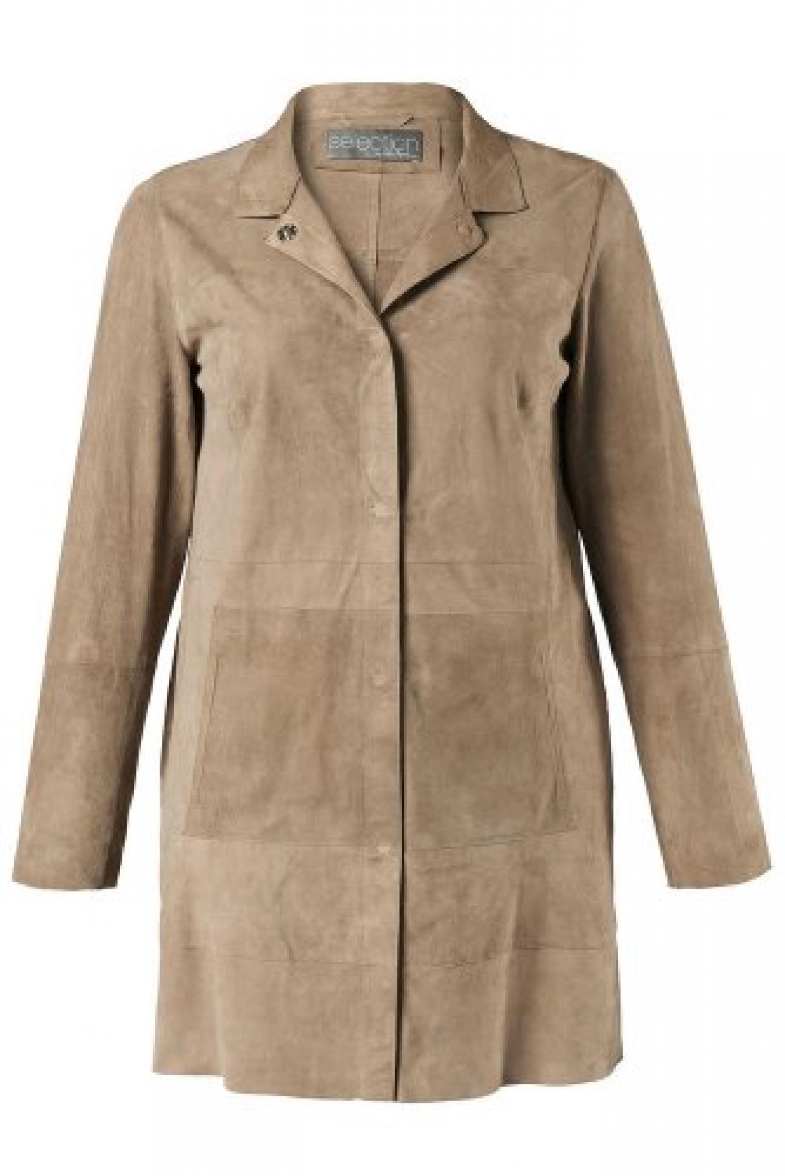 Ulla Popken Damen Leder-Longjacke, 691521 Ulla Popken Damen Leder-Longjacke, 691521