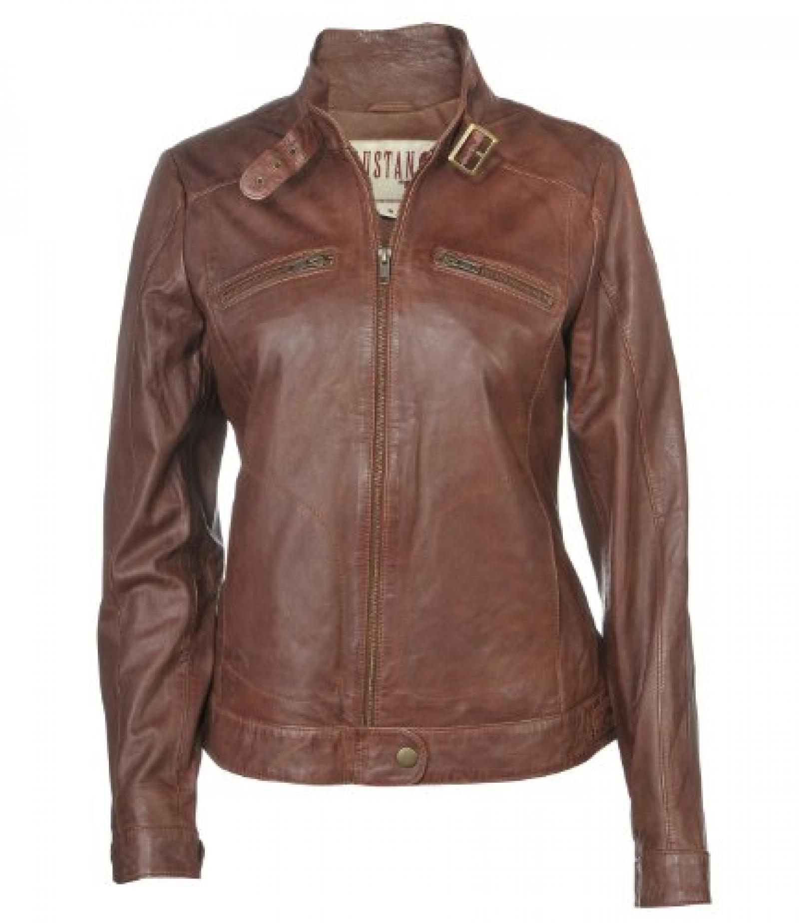 Mustang Damen echt Lederjacke Mira cognac 109232 
