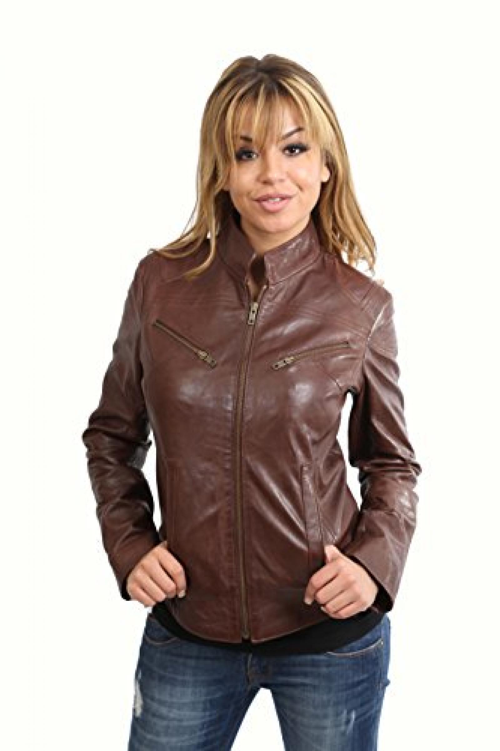 Damen Motorradfahrer Lederjacke neuen Biker Stil Jacke Becky Braun Damen Motorradfahrer Lederjacke neuen Biker Stil Jacke Becky Braun