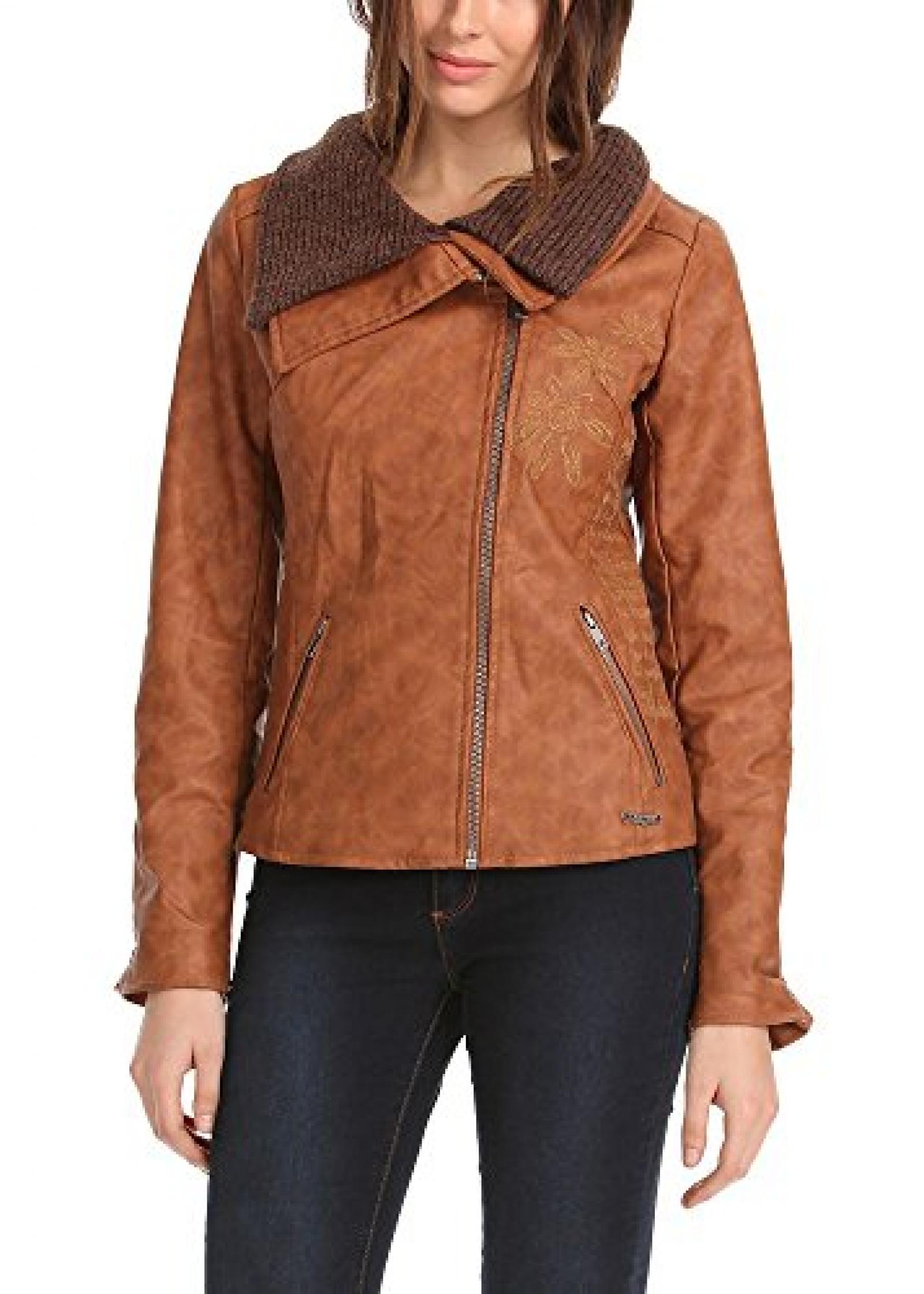 Desigual Damen Jacke aus Kunstleder cuero west braun Desigual Damen Jacke aus Kunstleder cuero west braun