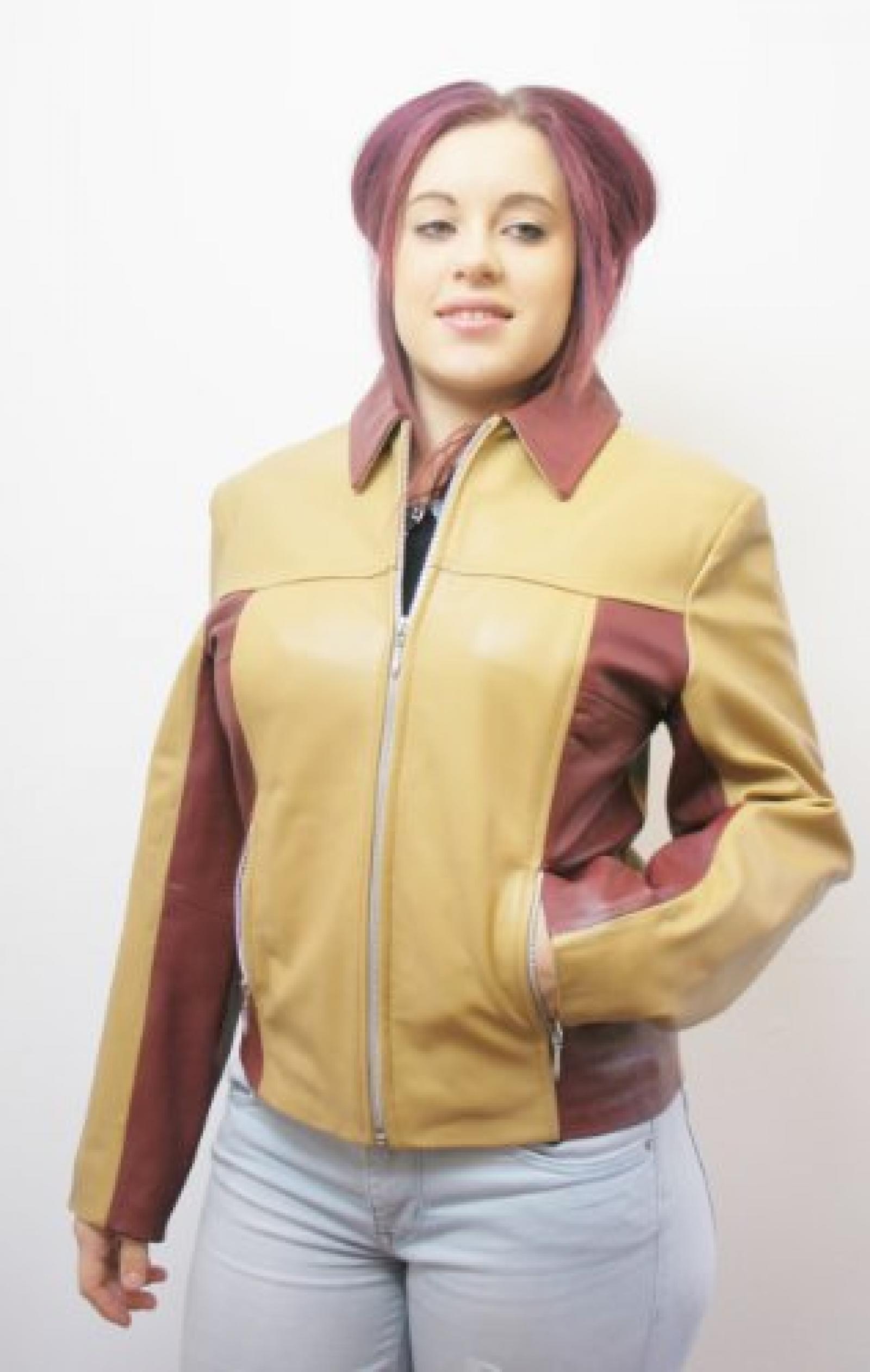 PoshDamen Jacke, Einfarbig Braun Tan & Red PoshDamen Jacke, Einfarbig Braun Tan & Red
