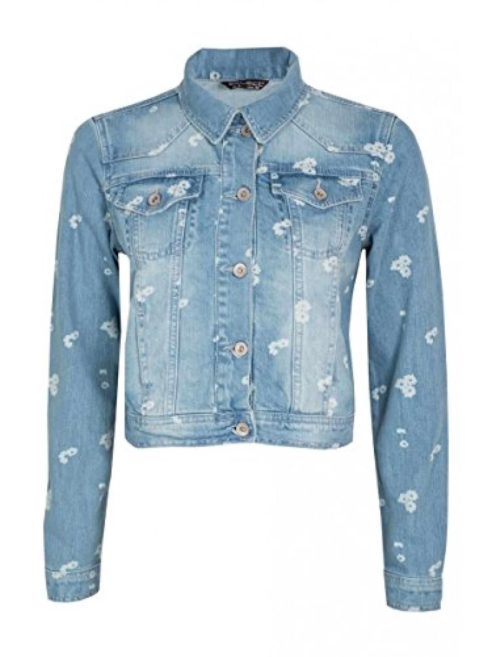 Womens Daisy Print Jeansjacke Damen Womens Daisy Print Jeansjacke Damen