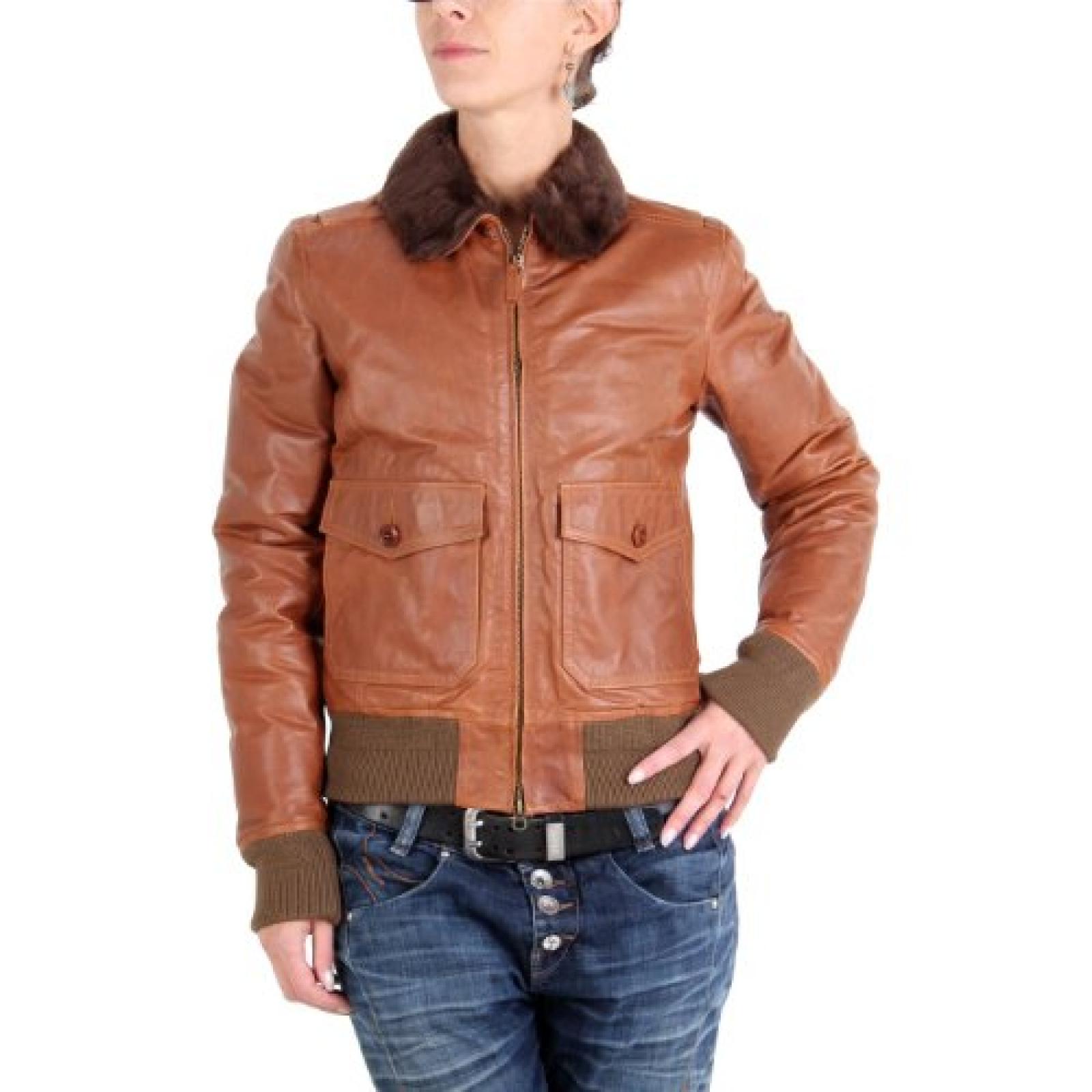 MUSEUM Damen Winter Lederjacke Braun MD28119 MUSEUM Damen Winter Lederjacke Braun MD28119