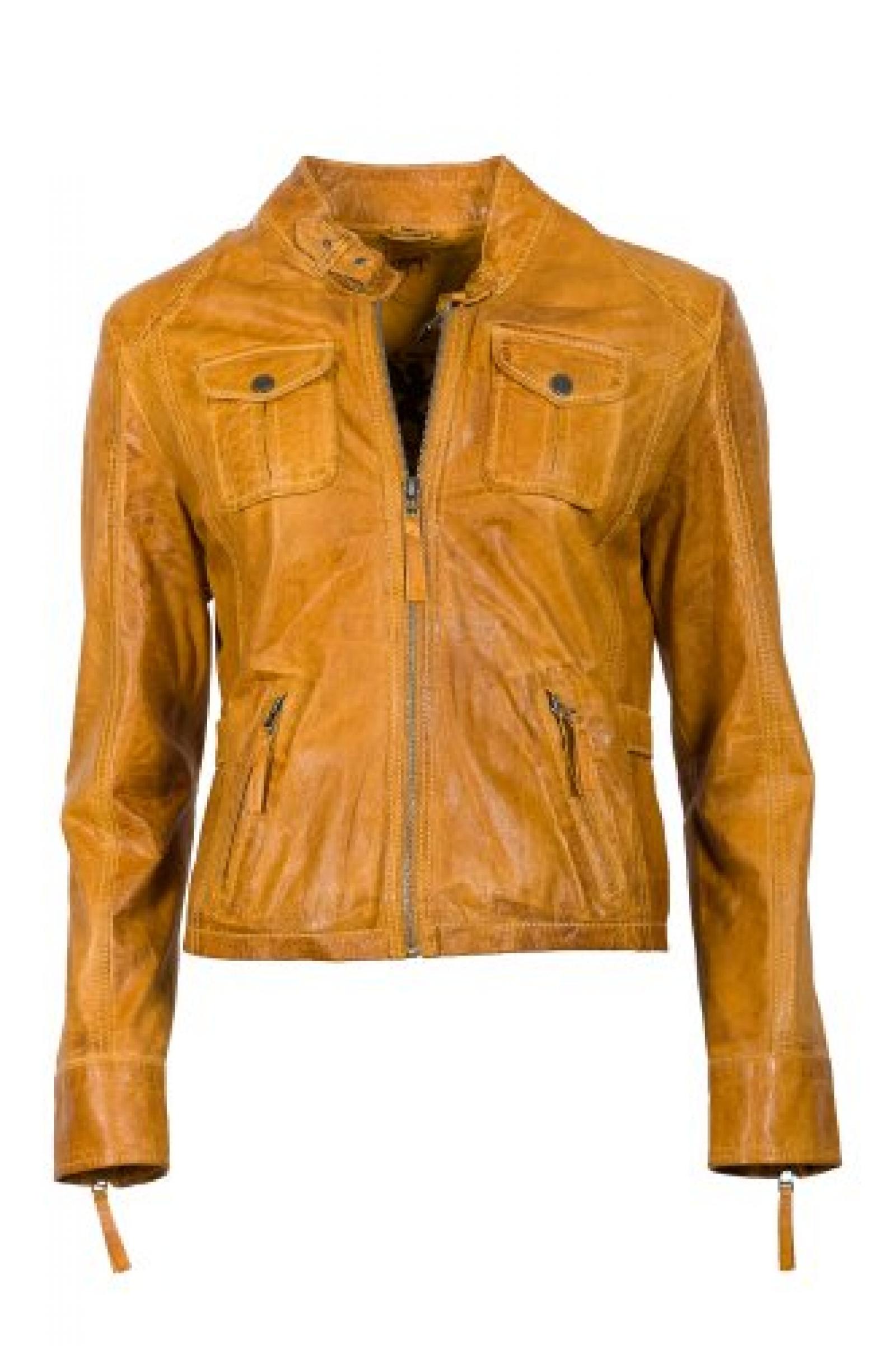 GIPSY Damen klasse Lederjacke aus pflanzlich gegerbtem Lammleder, Farbe curry - tolle Bikerform GIPSY Damen klasse Lederjacke aus pflanzlich gegerbtem Lammleder, Farbe curry - tolle Bikerform
