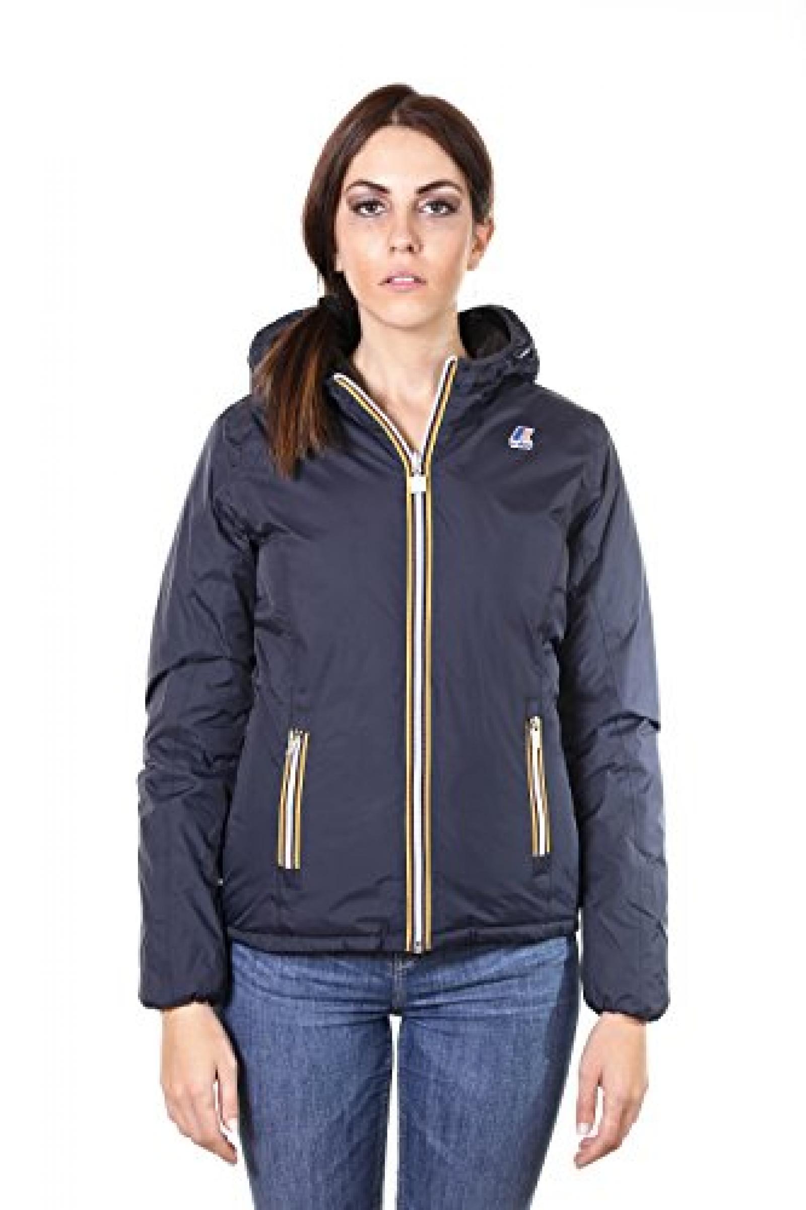 K-Way Piumino Donna Lily Thermo Plus Double Color Blu-Nero Tg XS K-Way Piumino Donna Lily Thermo Plus Double Color Blu-Nero Tg XS