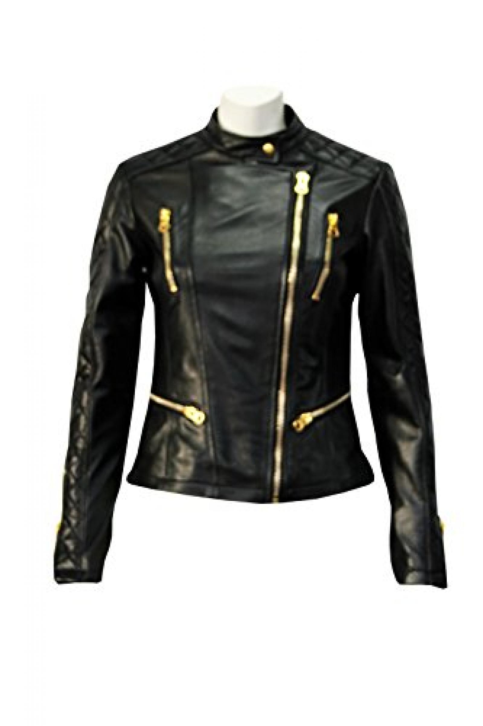 Damen TR Schwarz Biker Gold- Zip Stepp Designer echten weichen Echtlederjacke Damen TR Schwarz Biker Gold- Zip Stepp Designer echten weichen Echtlederjacke