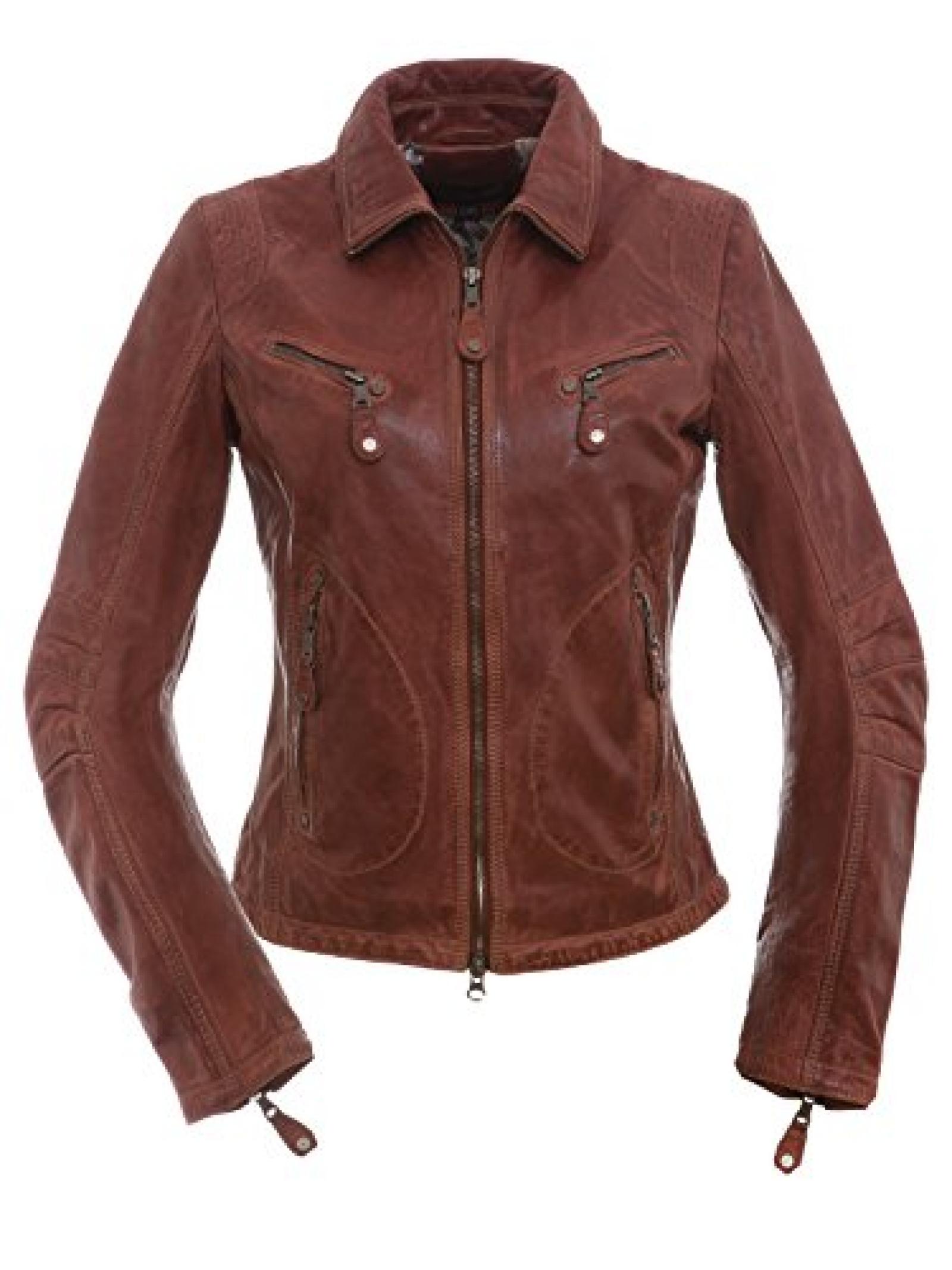 Jilani Damen Lederjacke Esther in Rotbraun Gr. 38-46 Jilani Damen Lederjacke Esther in Rotbraun Gr. 38-46