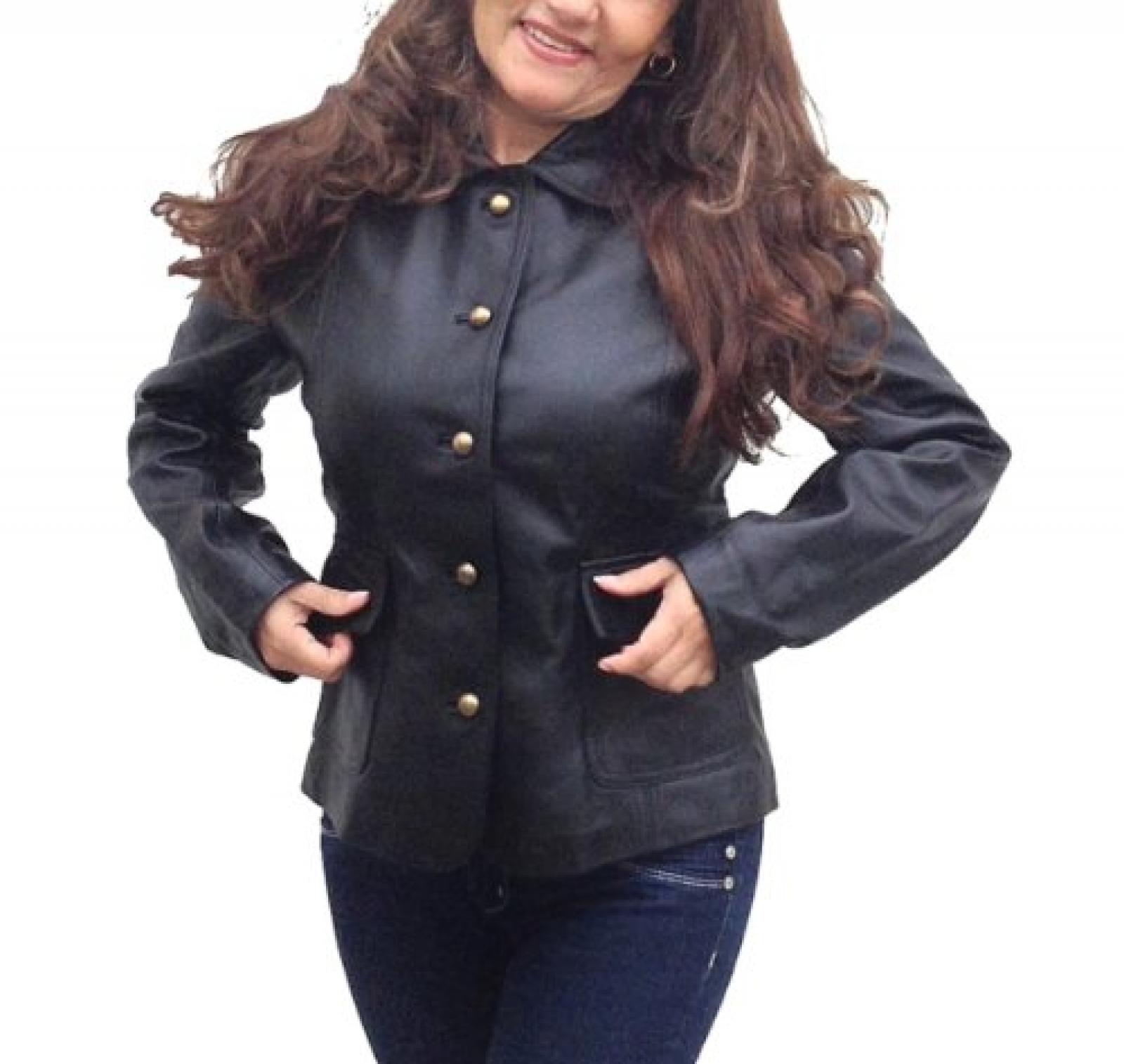 Alpakaandmore, Schwarze Damen Lamm Nappa Lederjacke, handgefertigt QW379 Alpakaandmore, Schwarze Damen Lamm Nappa Lederjacke, handgefertigt QW379