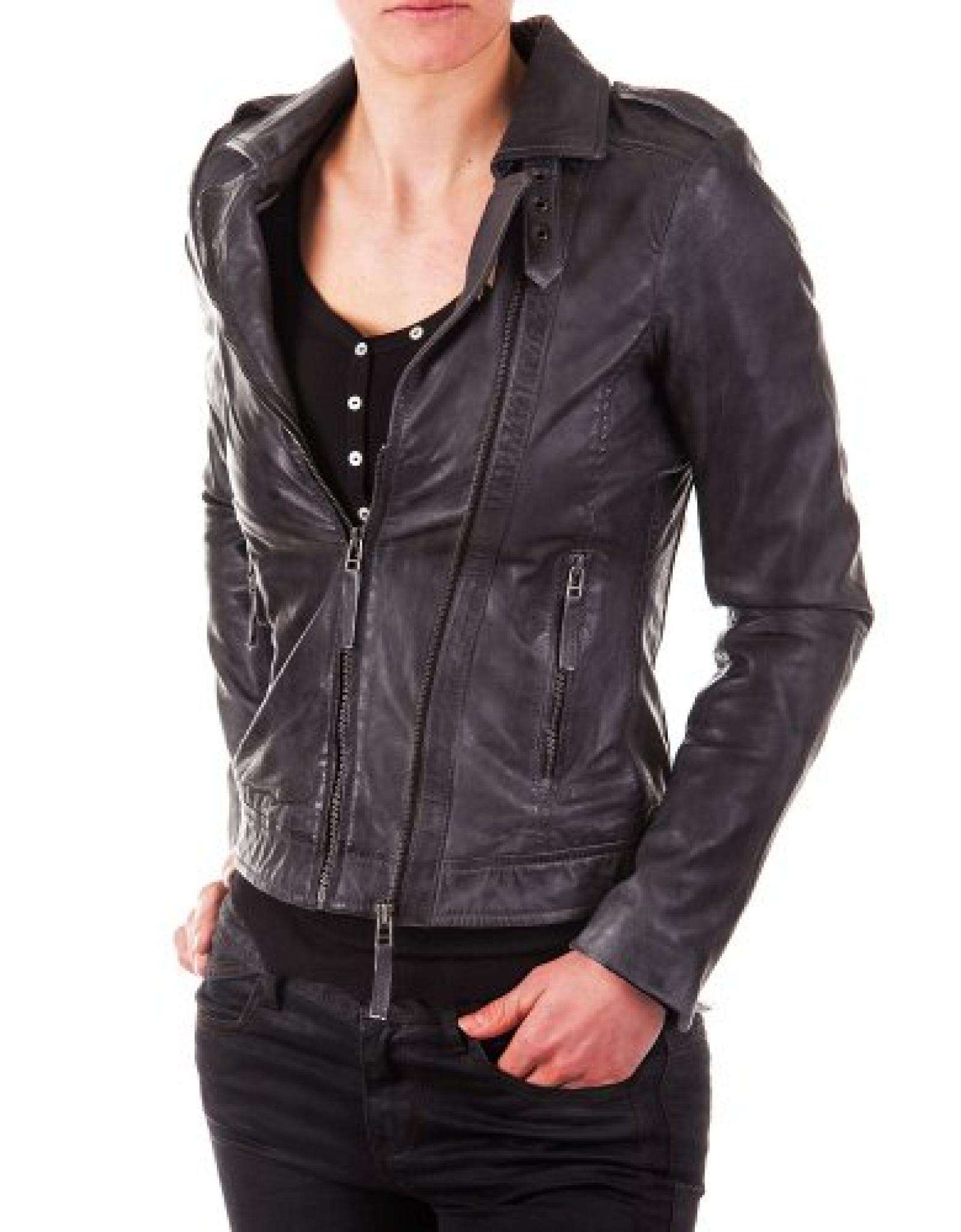 Punchball Damen Lederjacke Mubi-3 anthrazit 