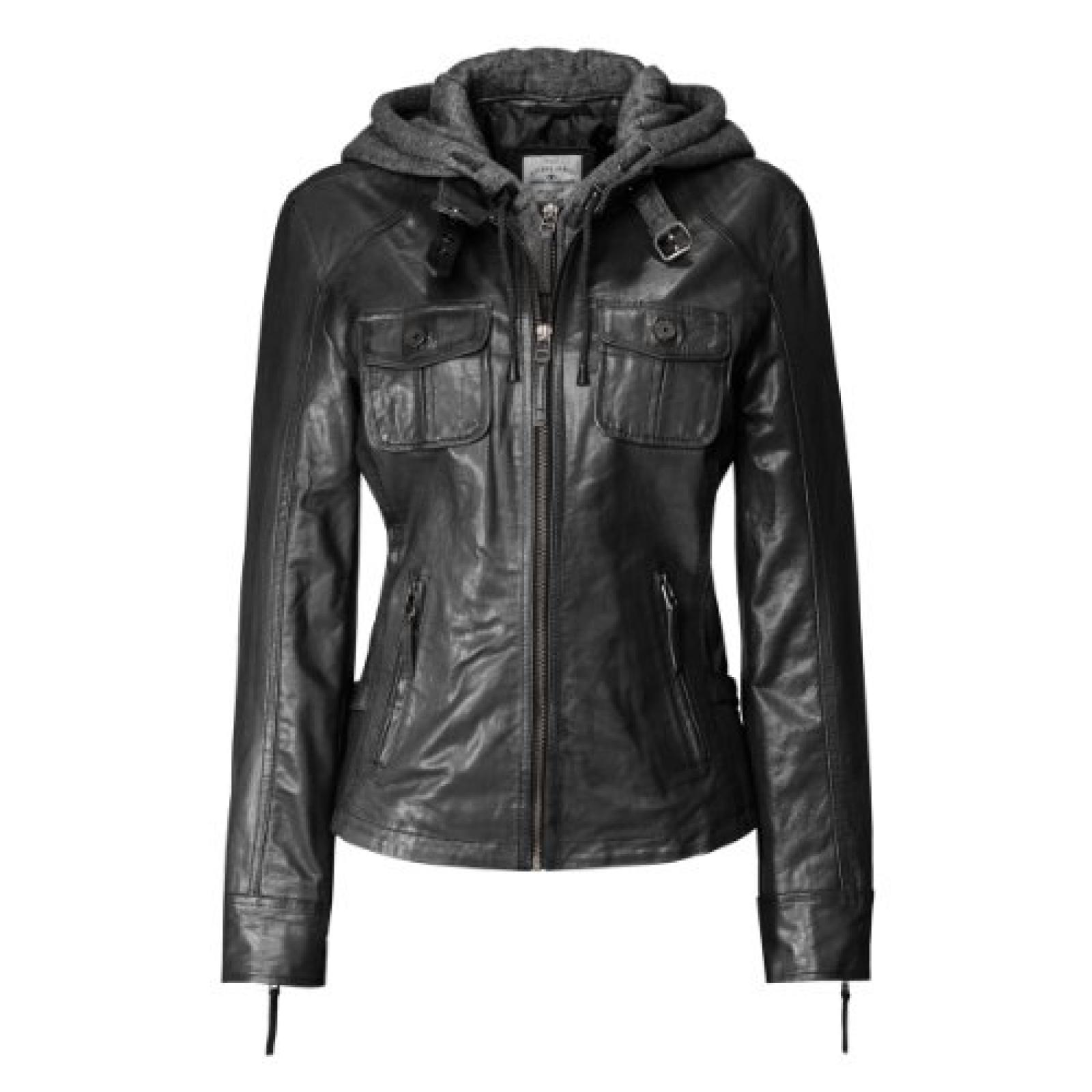 Tom Tailor Lederjacke, Damen Egoist (red, black) 