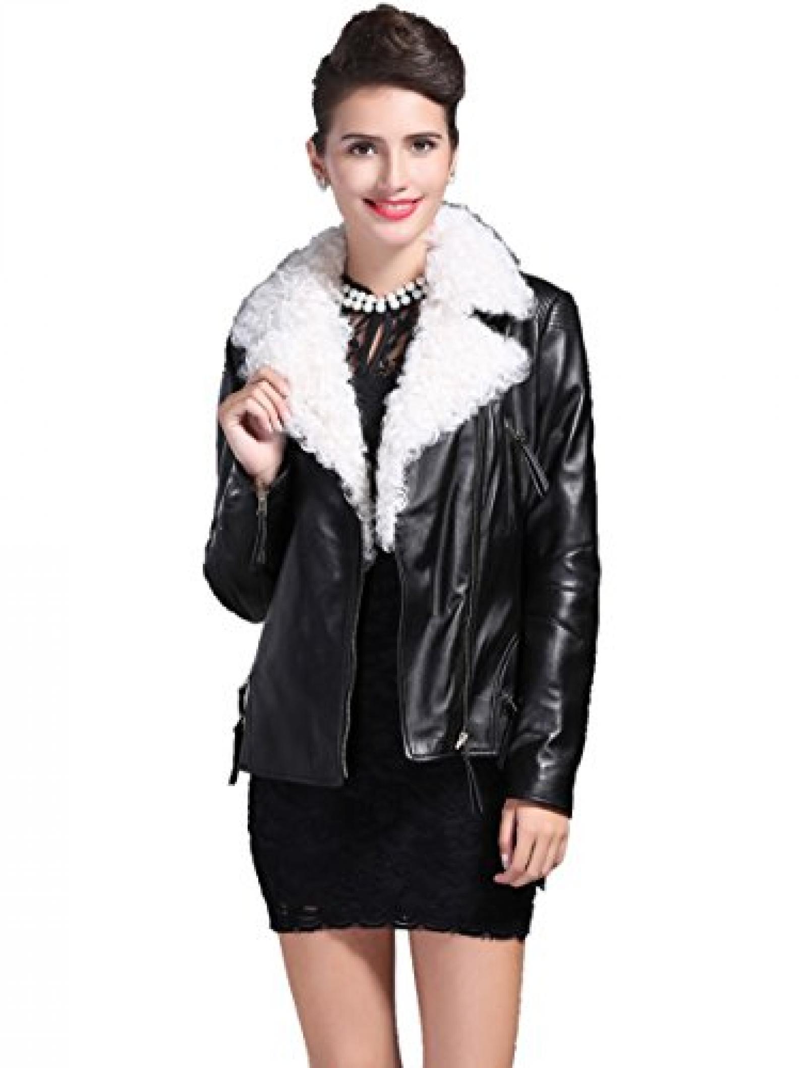 Dissa Verdicken Lady Schafspelz, echtem Leder Deman Jacken & M&auml;ntel ,Schwarz 