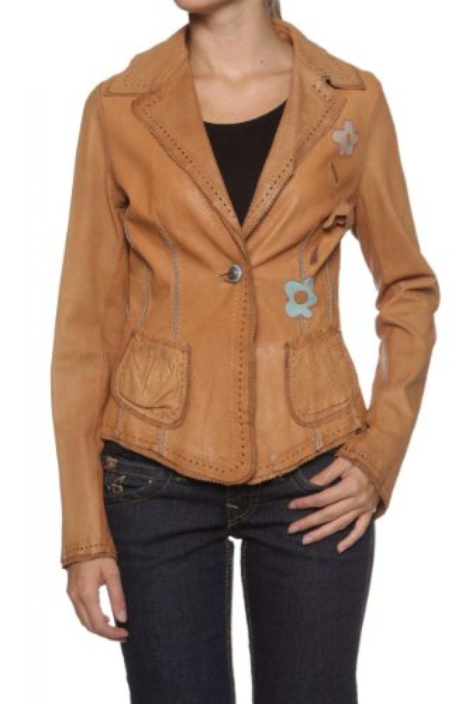 Paolo Sperotto Lederjacke FLOWERS, Farbe: Cognac Paolo Sperotto Lederjacke FLOWERS, Farbe: Cognac