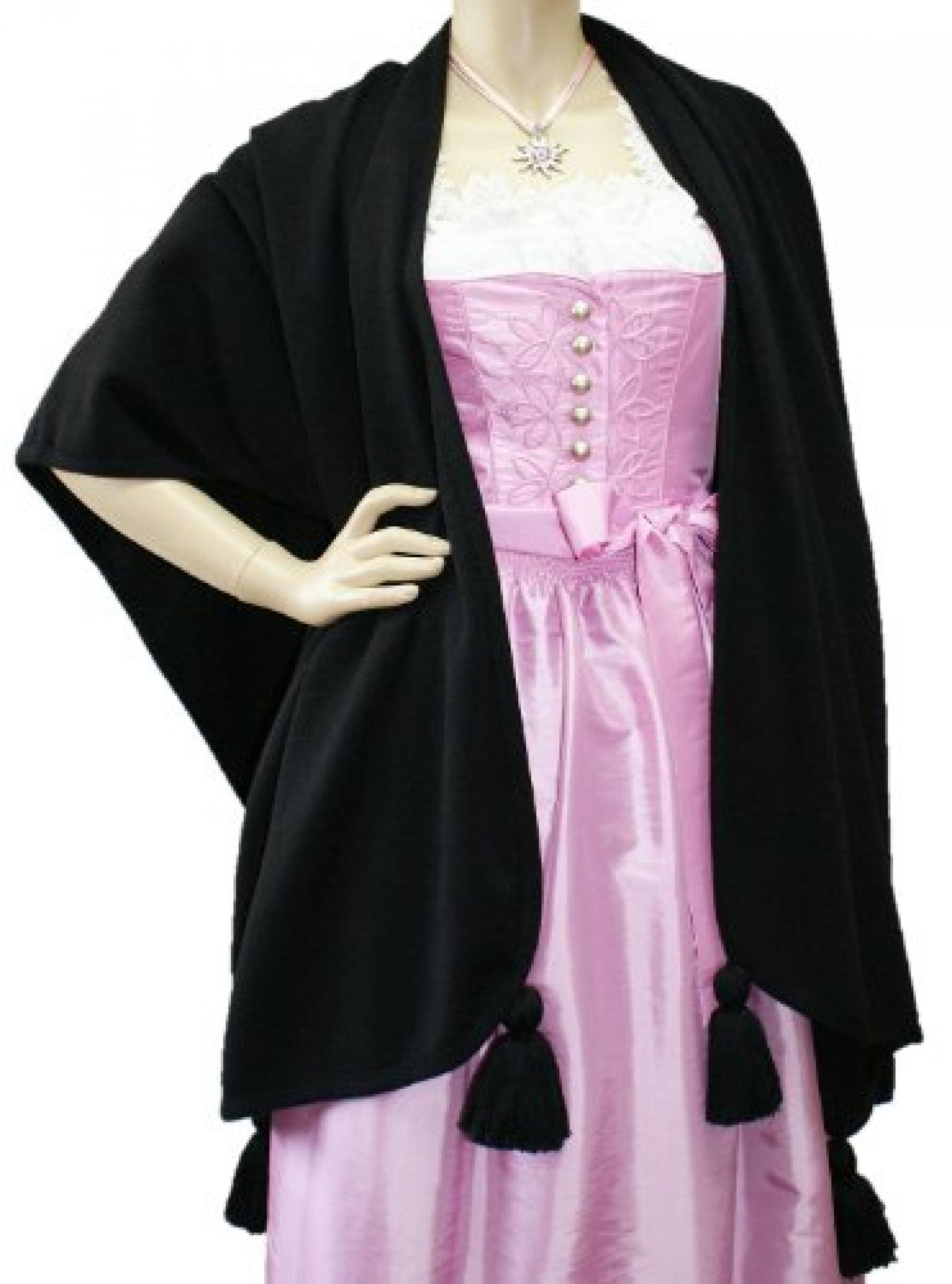 Cape Poncho Umhang Stola Wetterfleck schwarz Schultertuch Tuch Trachtenumhang Cape Poncho Umhang Stola Wetterfleck schwarz Schultertuch Tuch Trachtenumhang