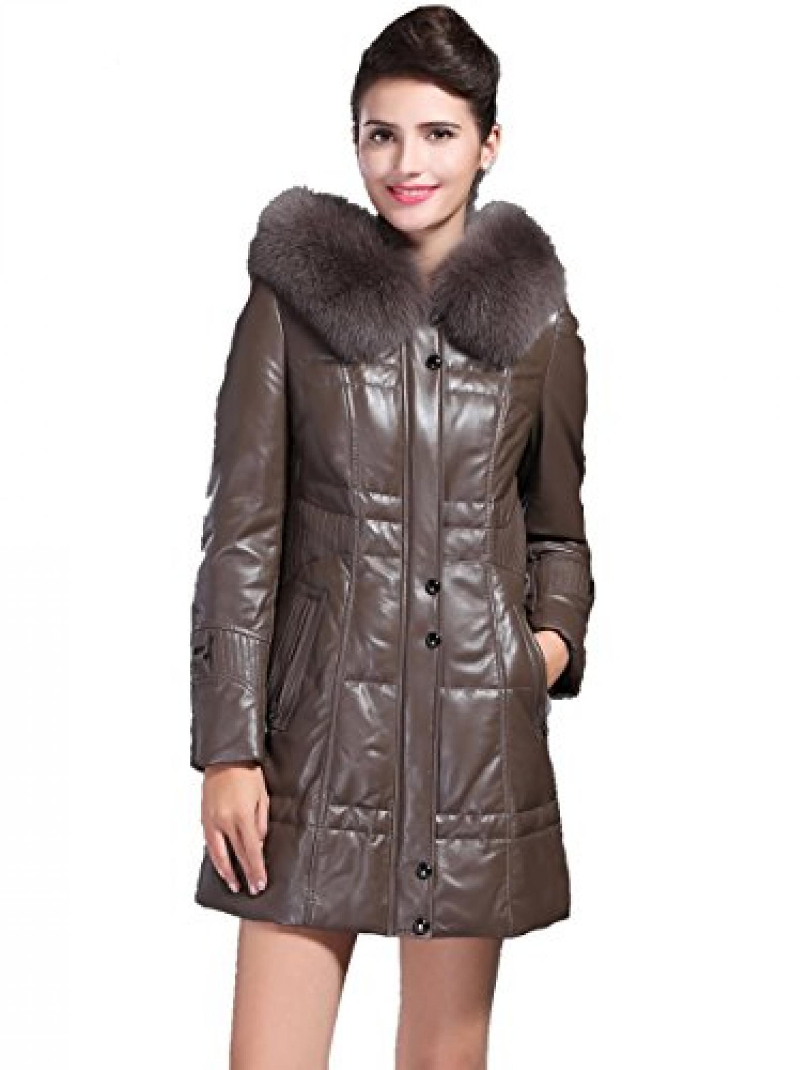 Dissa Lady Schafspelz, echtem Leder Deman Jacken & M&auml;ntel ,Grau 