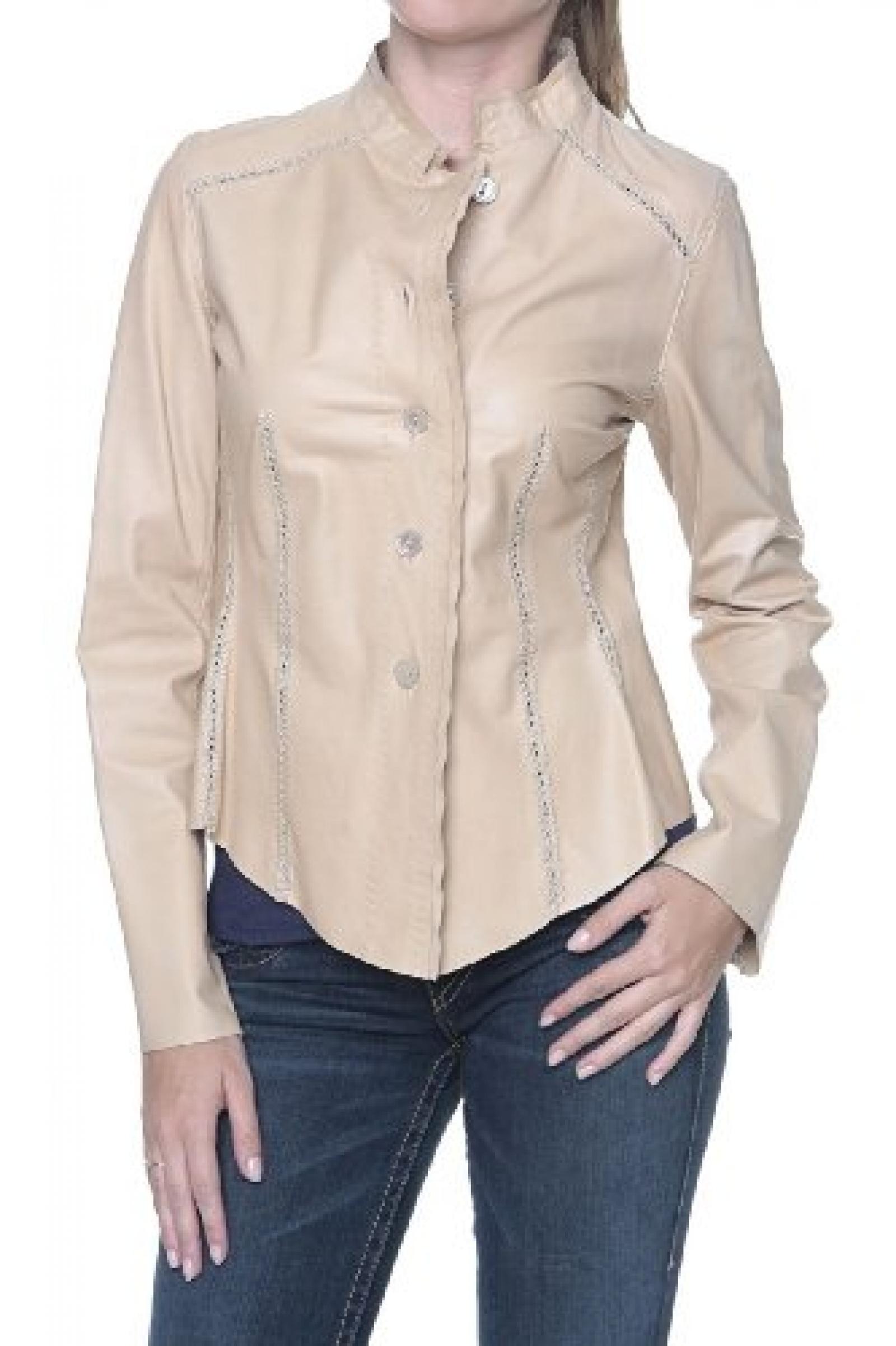 Cristiano di Thiene Lederjacke , Farbe: Beige Cristiano di Thiene Lederjacke , Farbe: Beige