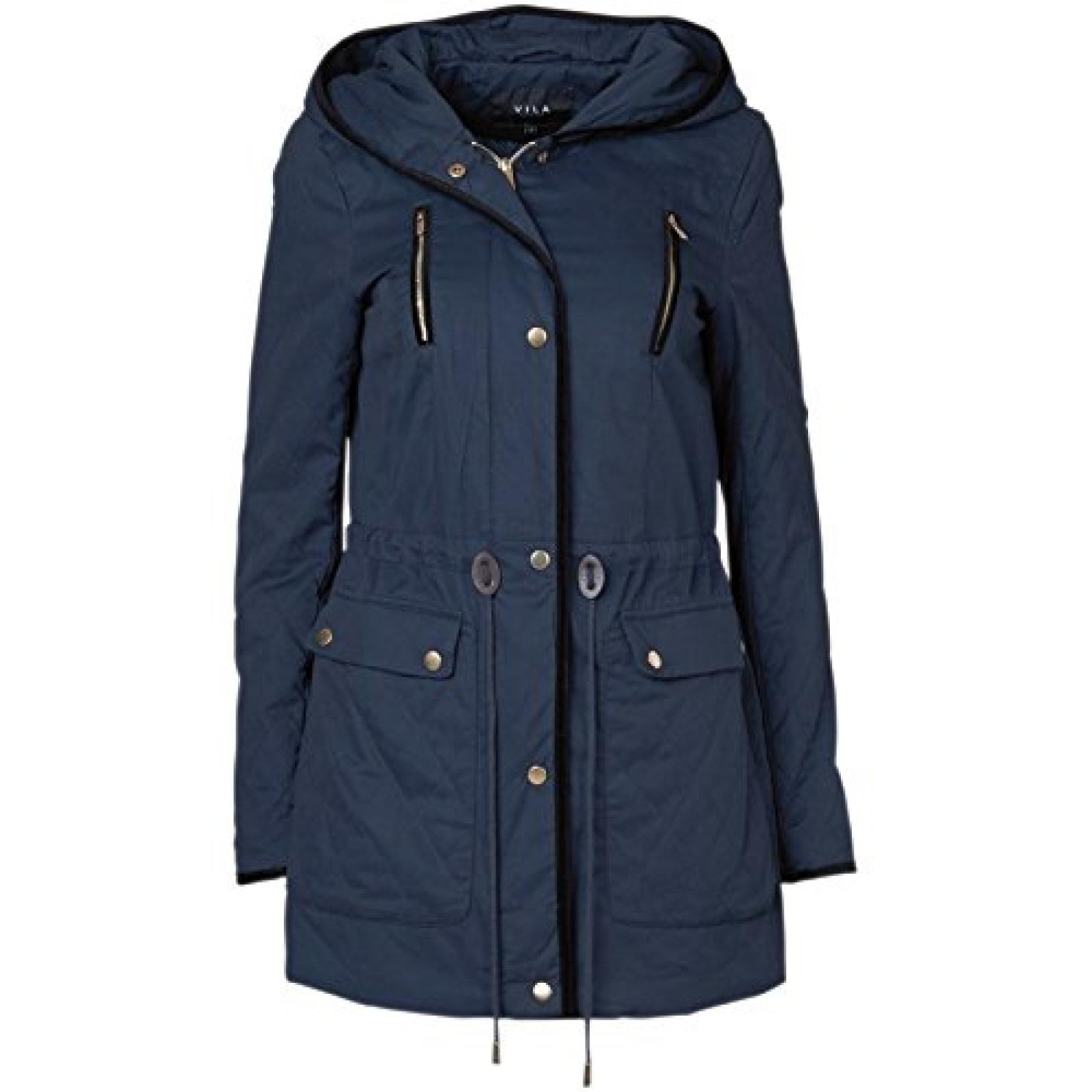 Navy/Schwarz Vila Damen Malloni Jacke Dunkelblau 