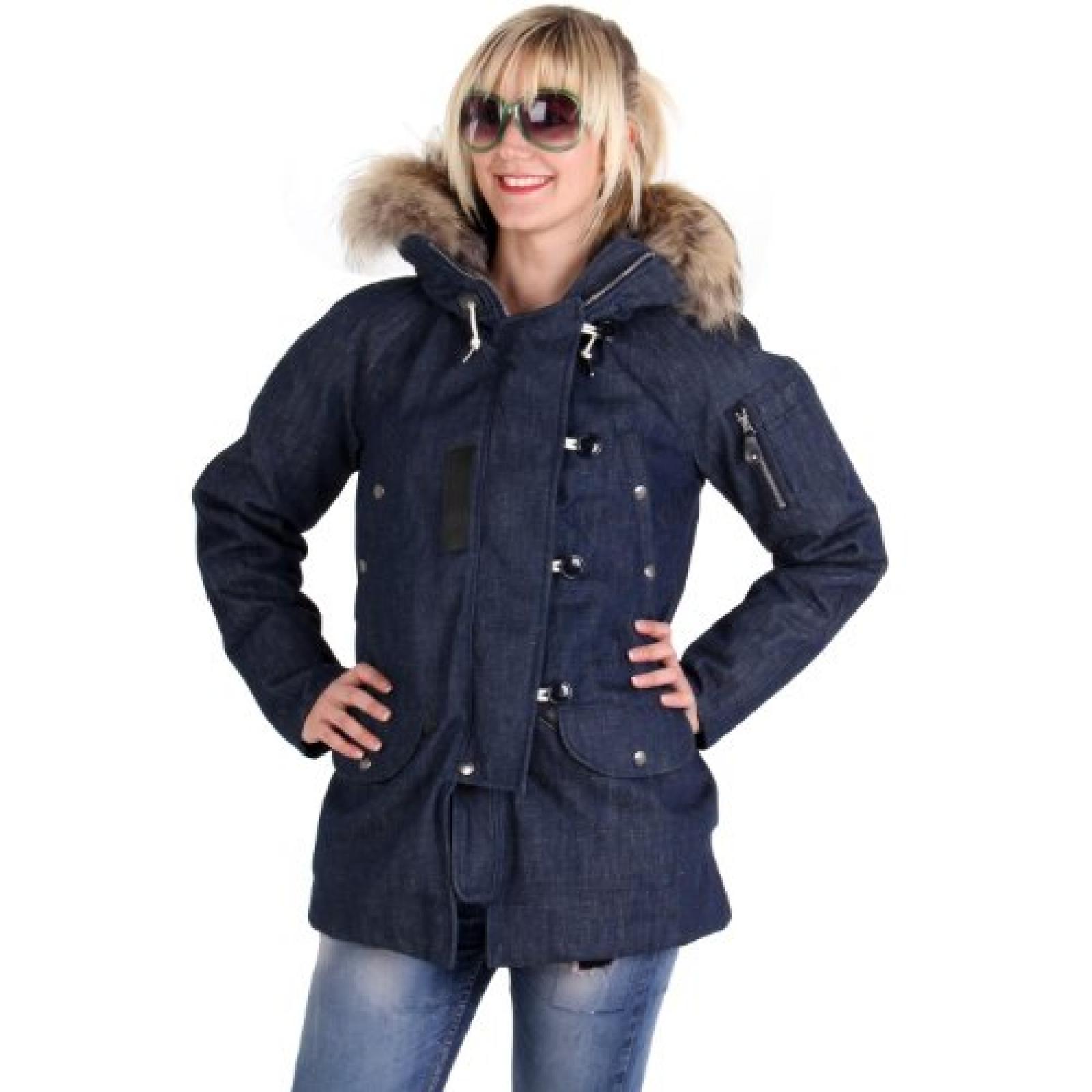 MUSEUM Damen Winter Daunenjacke Jeans Blau MD19453 MUSEUM Damen Winter Daunenjacke Jeans Blau MD19453