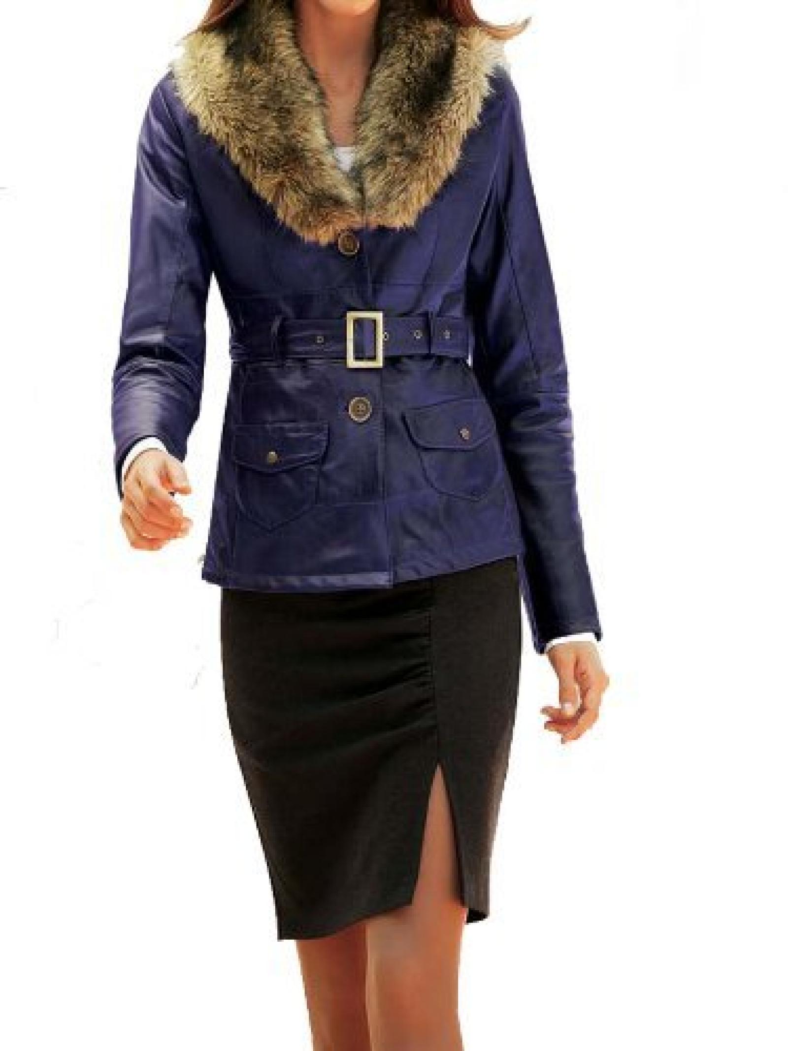 Heine Damen-Jacke Leder-Jacke Lammnappa mit Webpelz lila in Gr&ouml;&szlig;e 38 Pelz Violett 