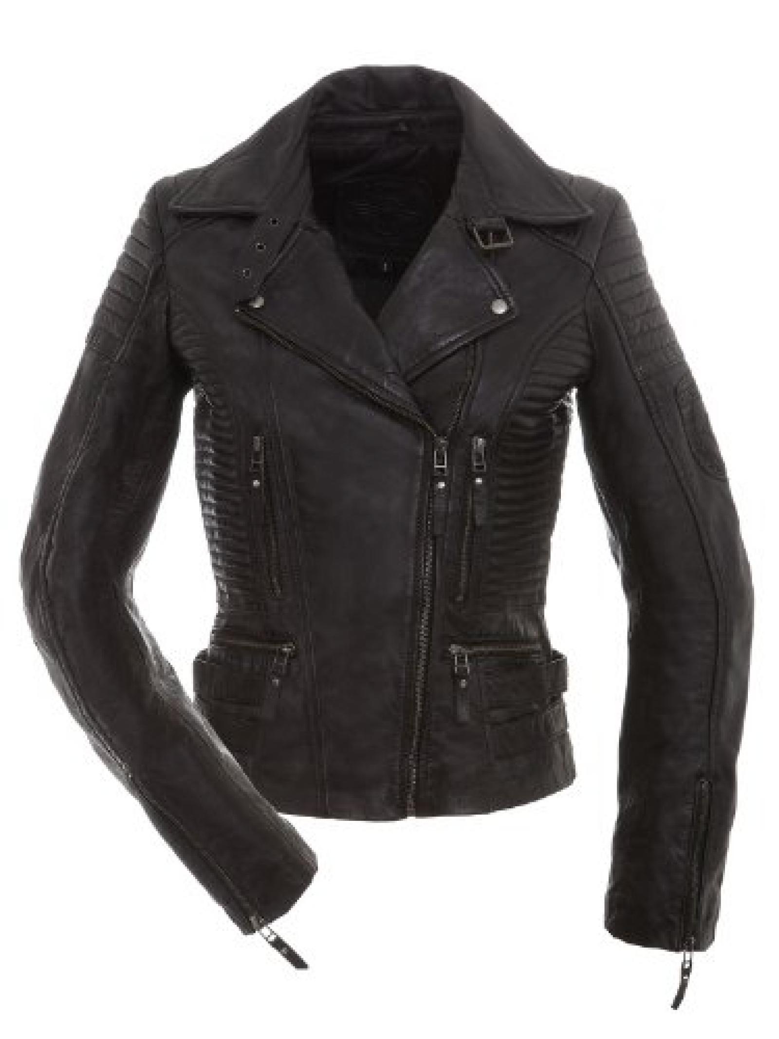 Henry&acute;s by Magnifica Lara Damen Biker Lederjacke in Schwarz Gr. S-XXL 