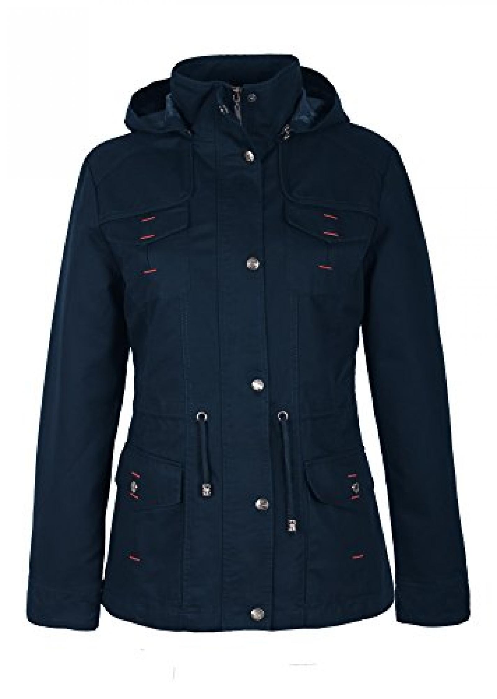 B833 Damen Jacke &Uuml;bergang mit Kapuze blau 