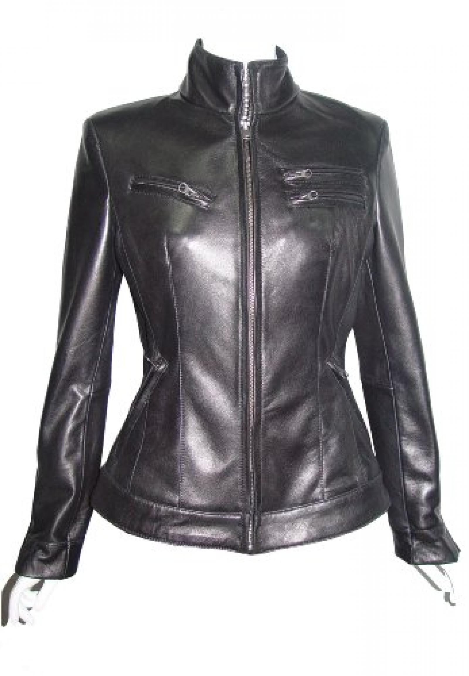 Nettailor Women 4199 Soft Leather New Casual Rider Jacket Zip Front China Collar 