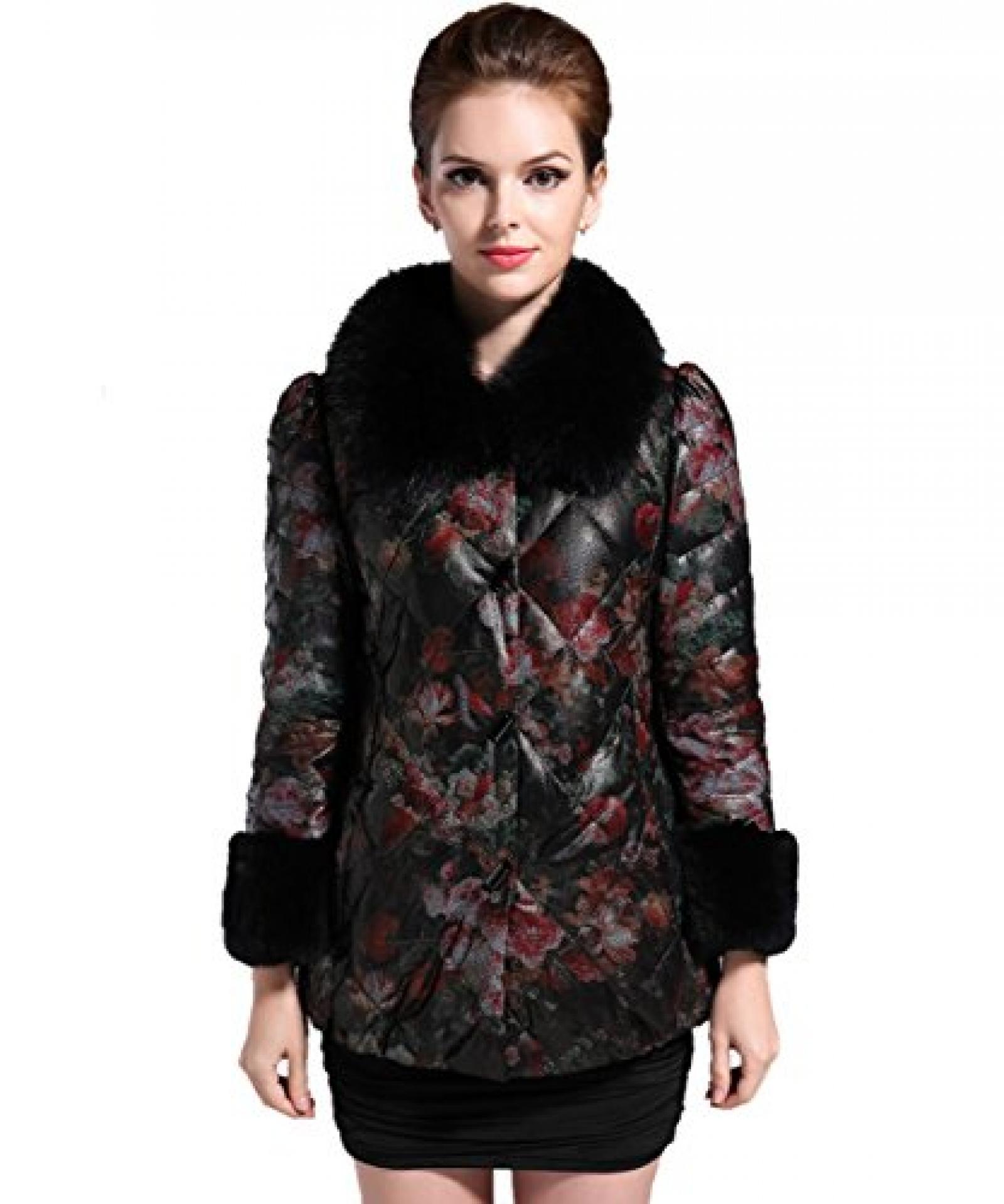 Dissa Neue Druck Lady Schafspelz, echtem Leder Deman Jacken & M&auml;ntel ,Mehrfarbig 