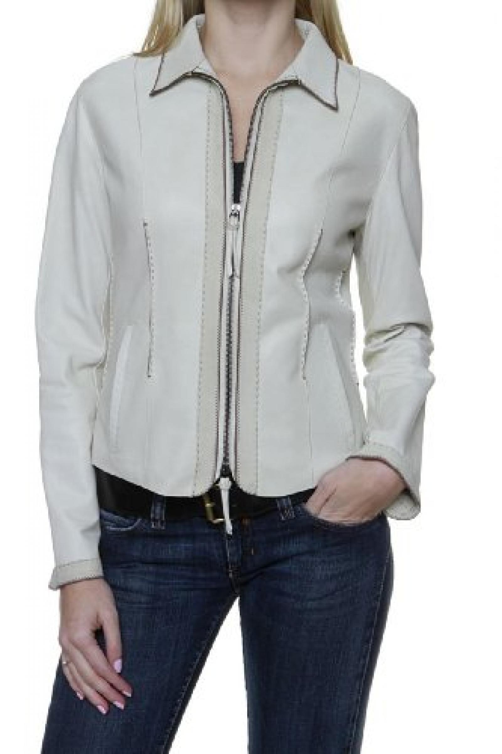 Cristiano di Thiene Sartoria Privata Blouson Leder, Farbe: Creme Cristiano di Thiene Sartoria Privata Blouson Leder, Farbe: Creme
