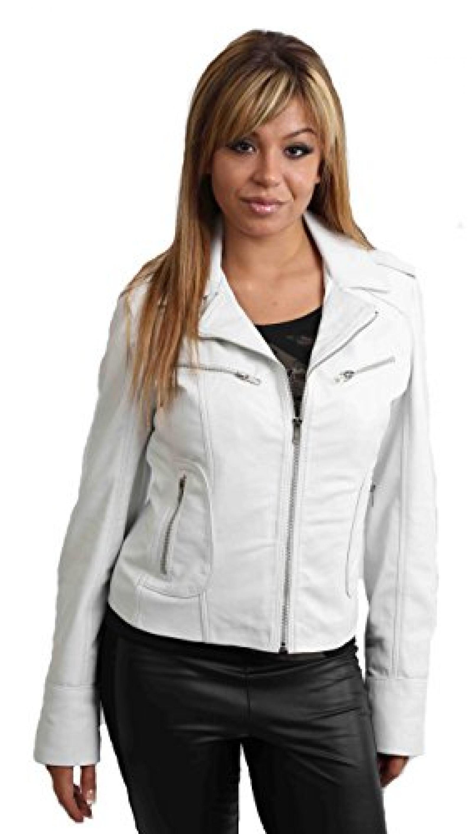 Damen Lederjacke neuen italienischen Motorradfahrer Jacke Stil 9823 weiß Damen Lederjacke neuen italienischen Motorradfahrer Jacke Stil 9823 weiß
