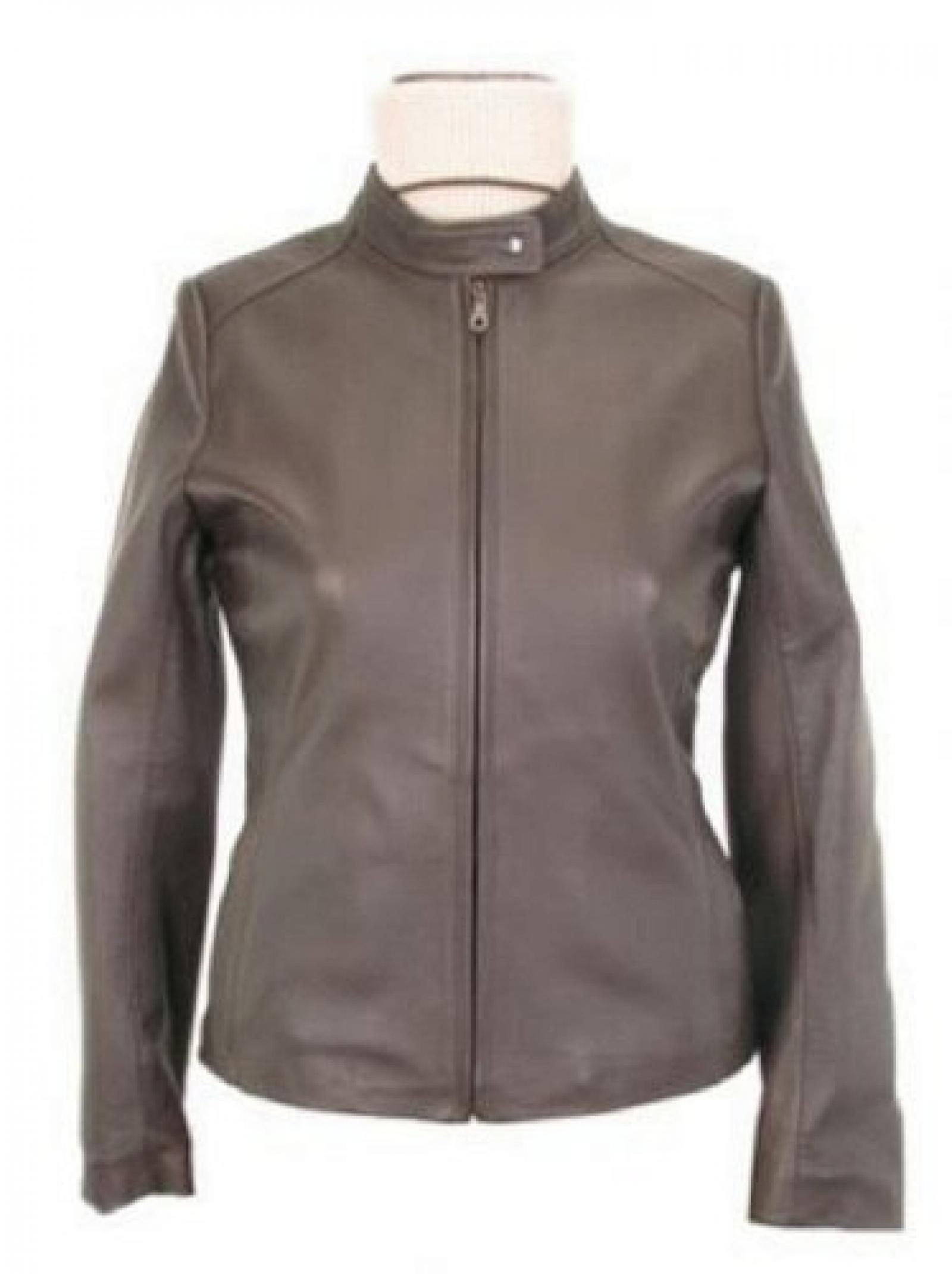 Alpakaandmore Dunkelbraune Lamm Nappa Lederjacke mit verschliessbarem Kragen QW154 Alpakaandmore Dunkelbraune Lamm Nappa Lederjacke mit verschliessbarem Kragen QW154