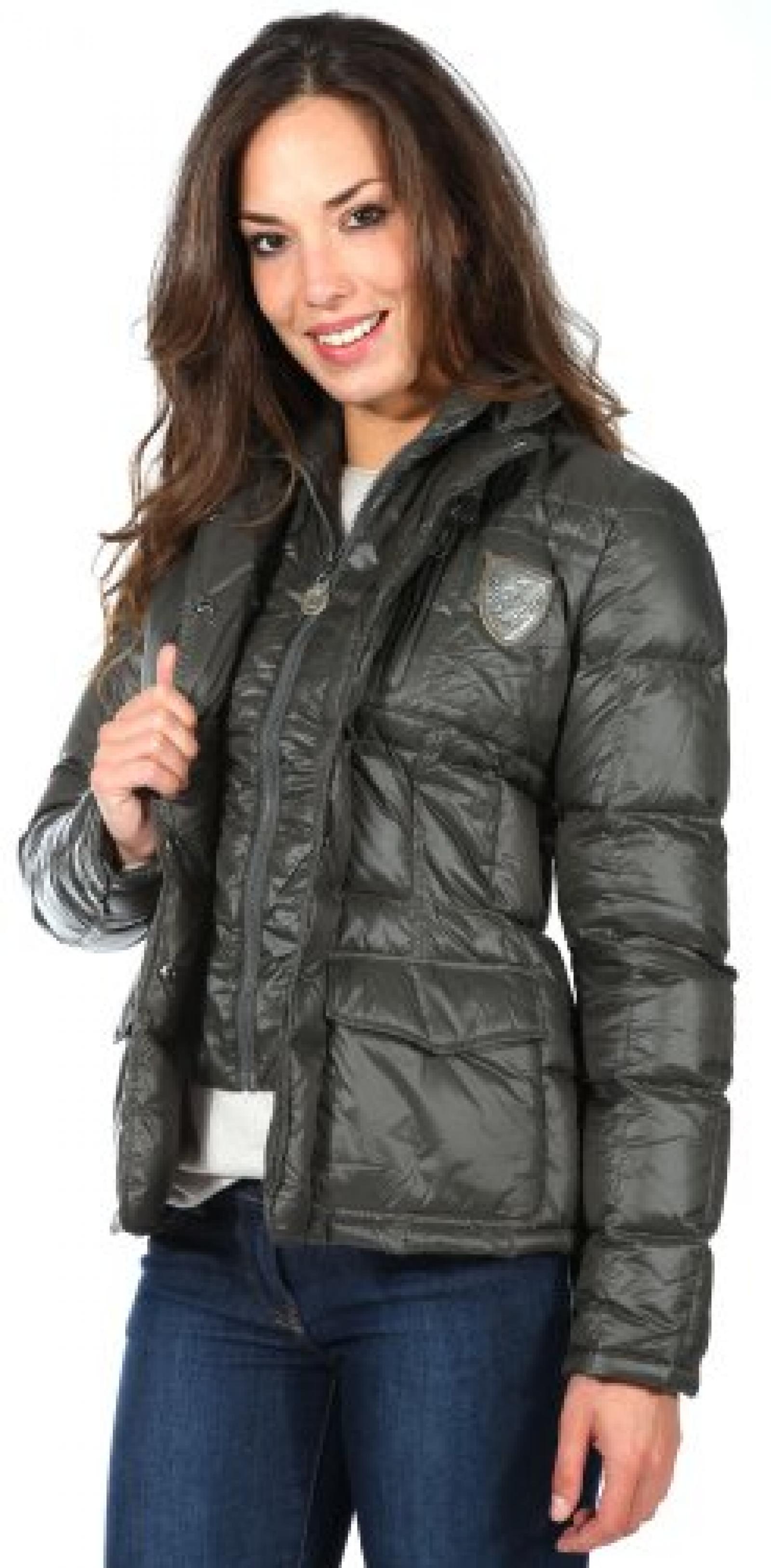 Aeronautica Militare Damen Daunenjacke Dunkelgrau AB1054DTC10 Aeronautica Militare Damen Daunenjacke Dunkelgrau AB1054DTC10