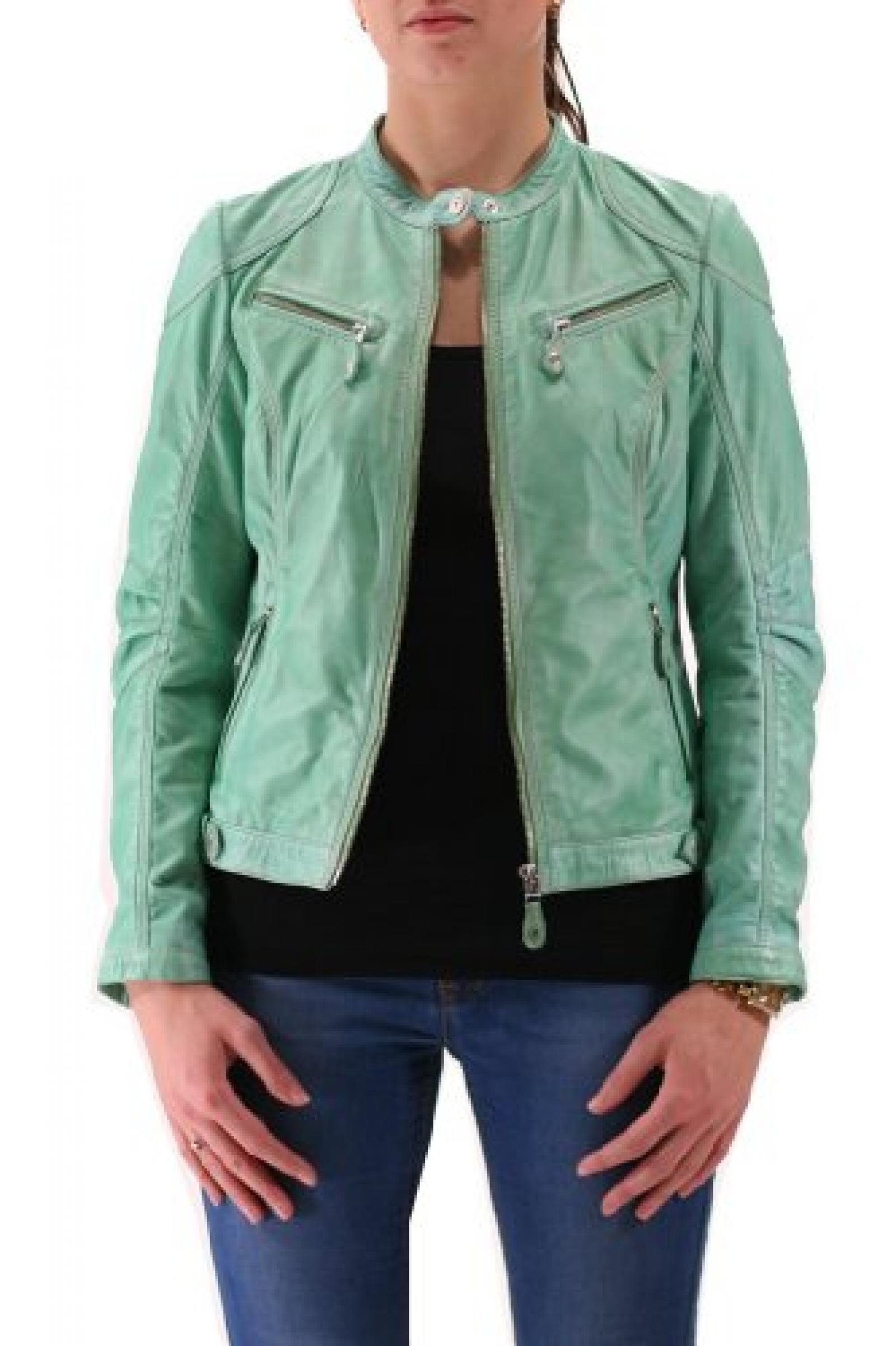 Jayda S14 LNAP Light Green Mauritius Lederjacke, Damen, Outerwear Jayda S14 LNAP Light Green Mauritius Lederjacke, Damen, Outerwear