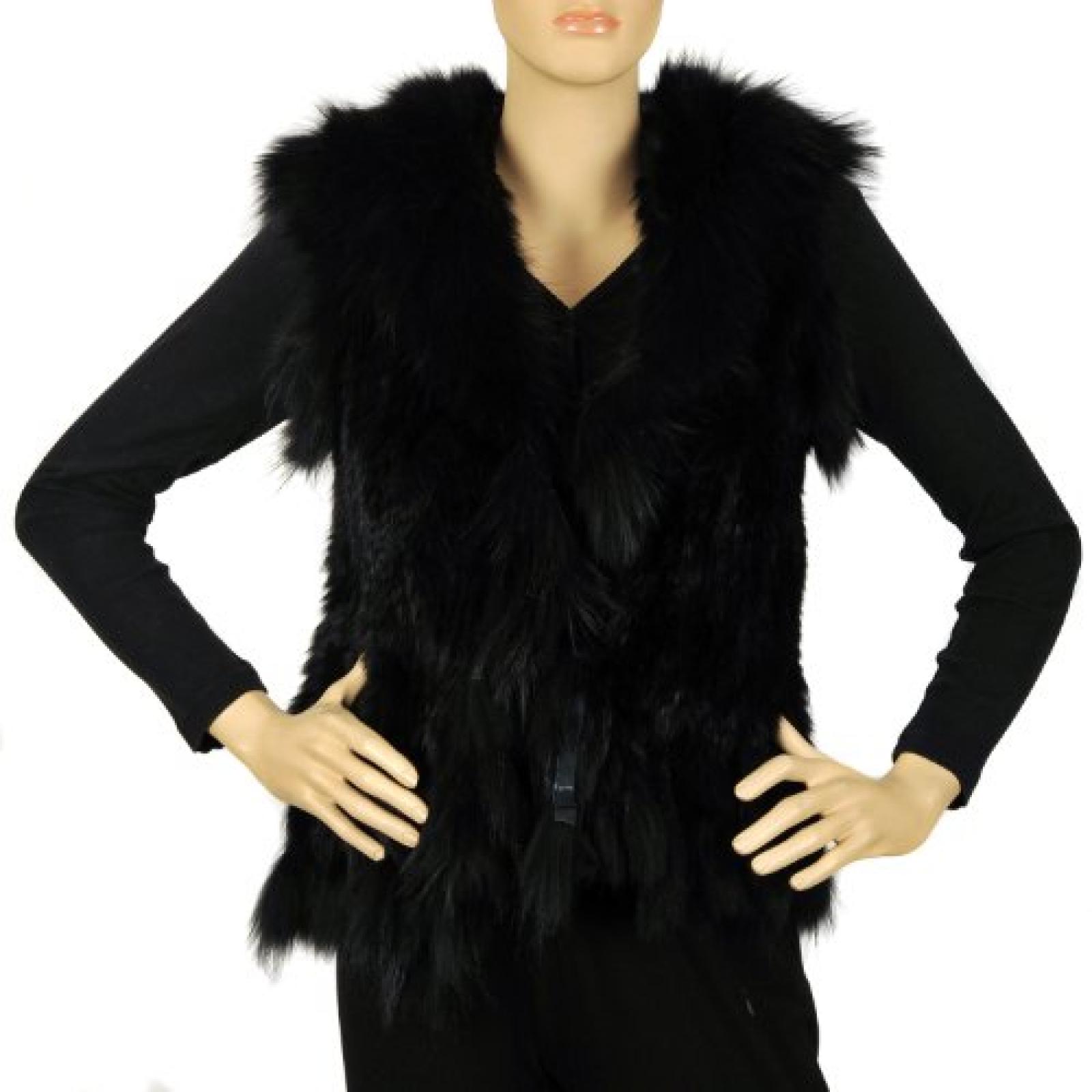 Waooh - Mode - &Auml;rmellose weste "Carmen" in Kaninchen und Waschb&auml;ren - Schwarz 